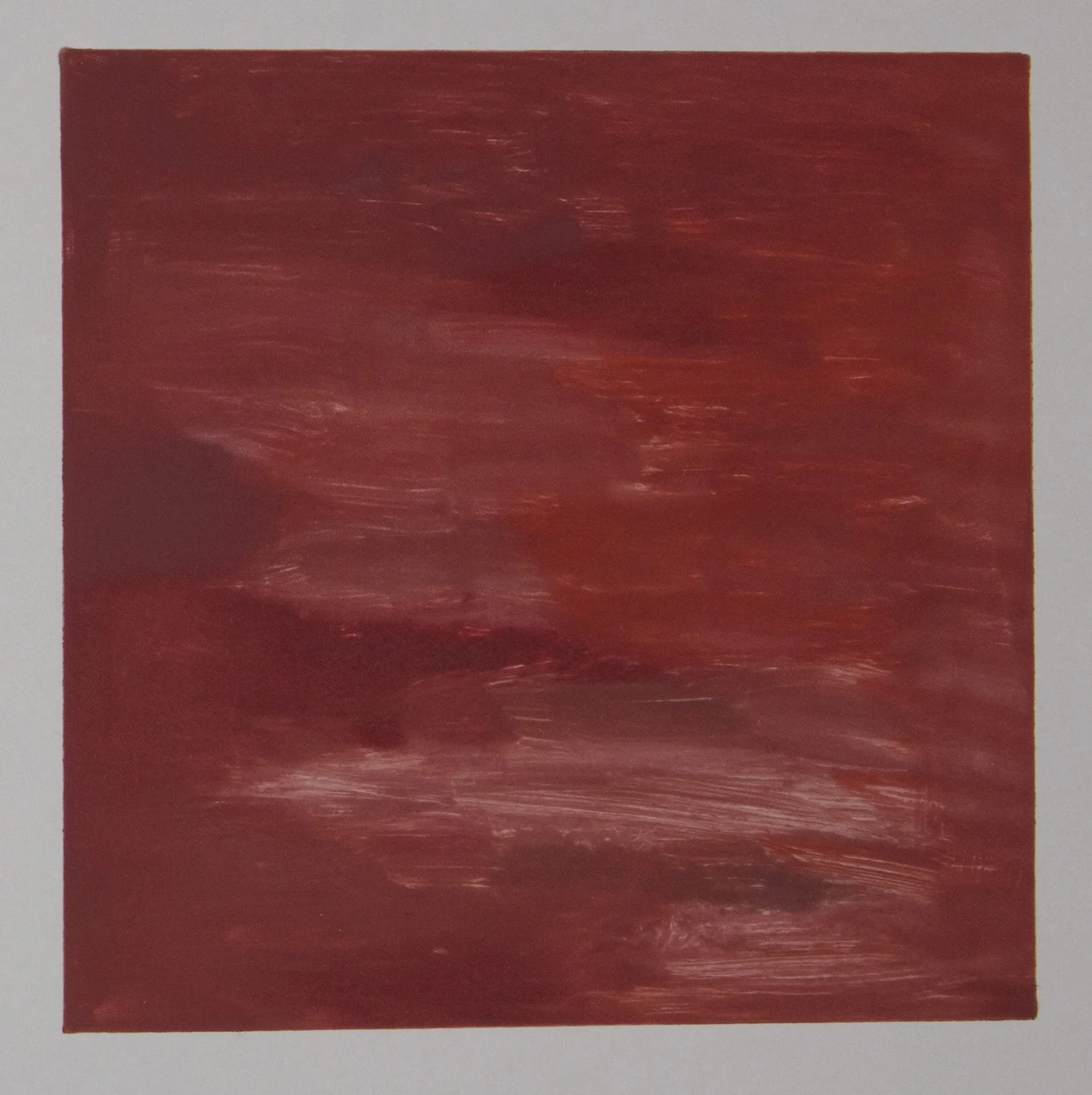 Views from the Shop (Red) , 2016 Monotype Image size: 7 x 7 inches Book size: 12.25 x 12.25 inches Edition of 10 books with 8 unique monotypes