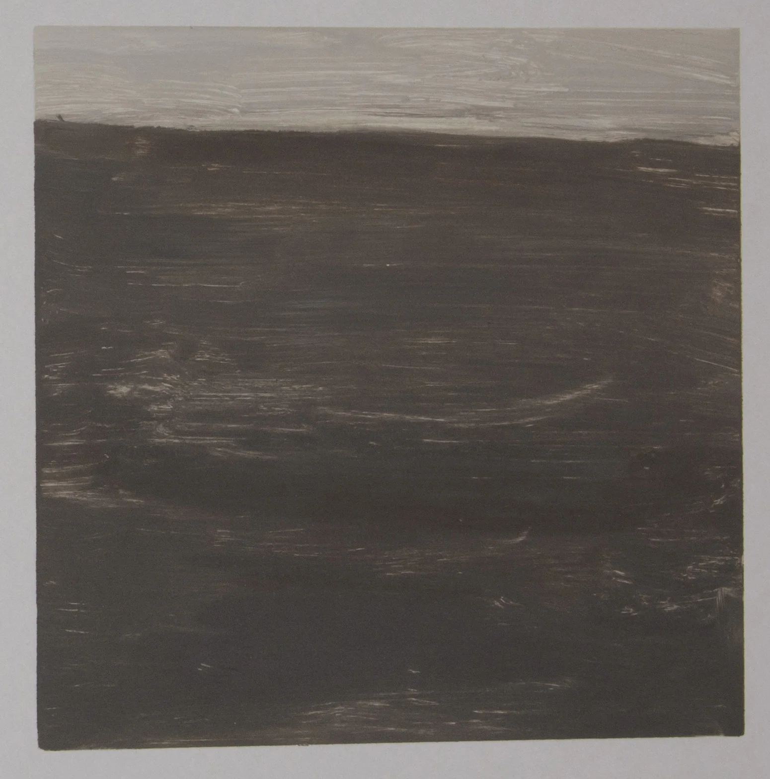 Views from the Shop (Dark Tan) , 2016 Monotype Image size: 7 x 7 inches Book size: 12.25 x 12.25 inches Edition of 10 books with 8 unique monotypes