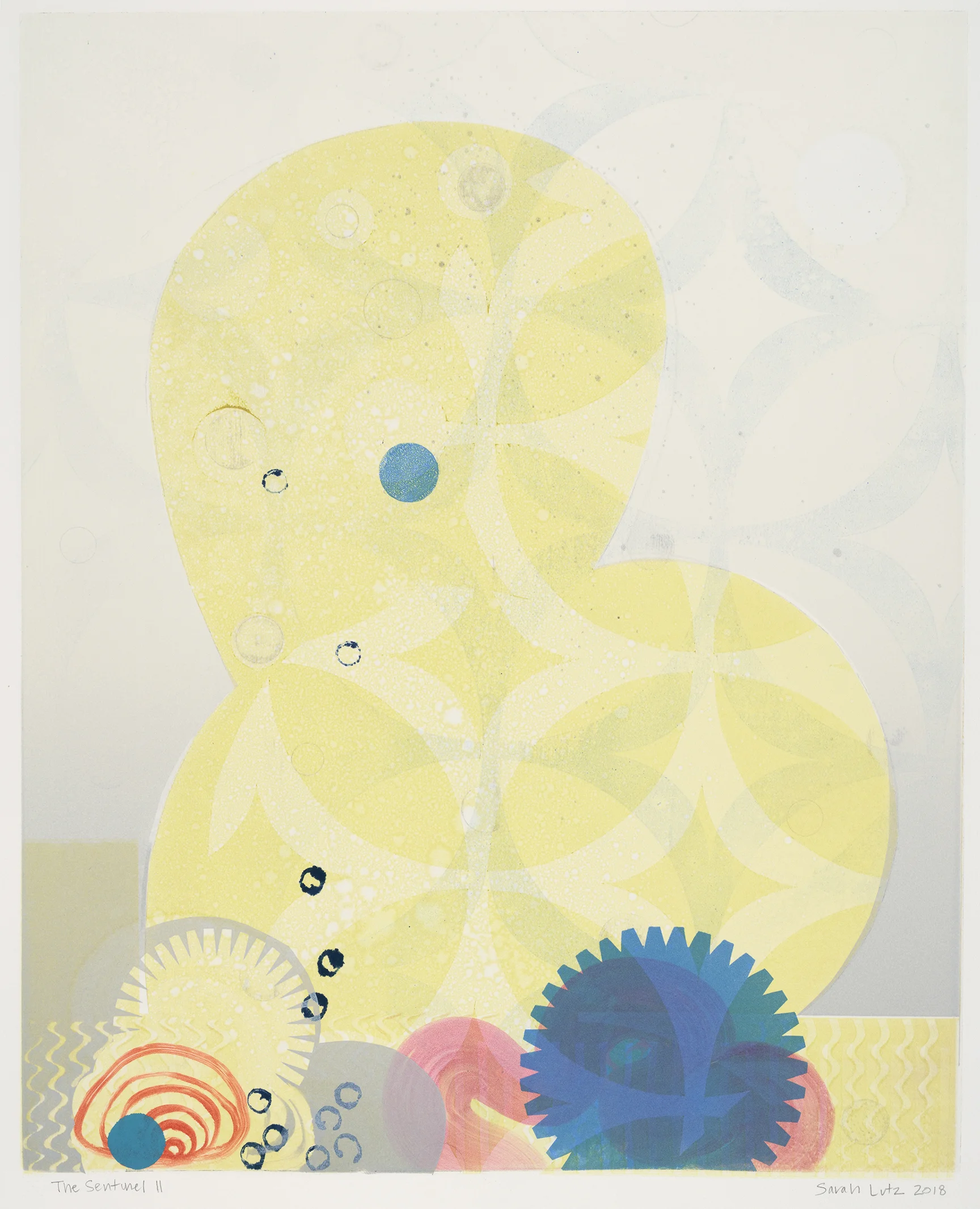 The Sentinel II , 2018 Monotype Image size: 20 x 16 inches Paper size: 30 x 22 inches Series of 12