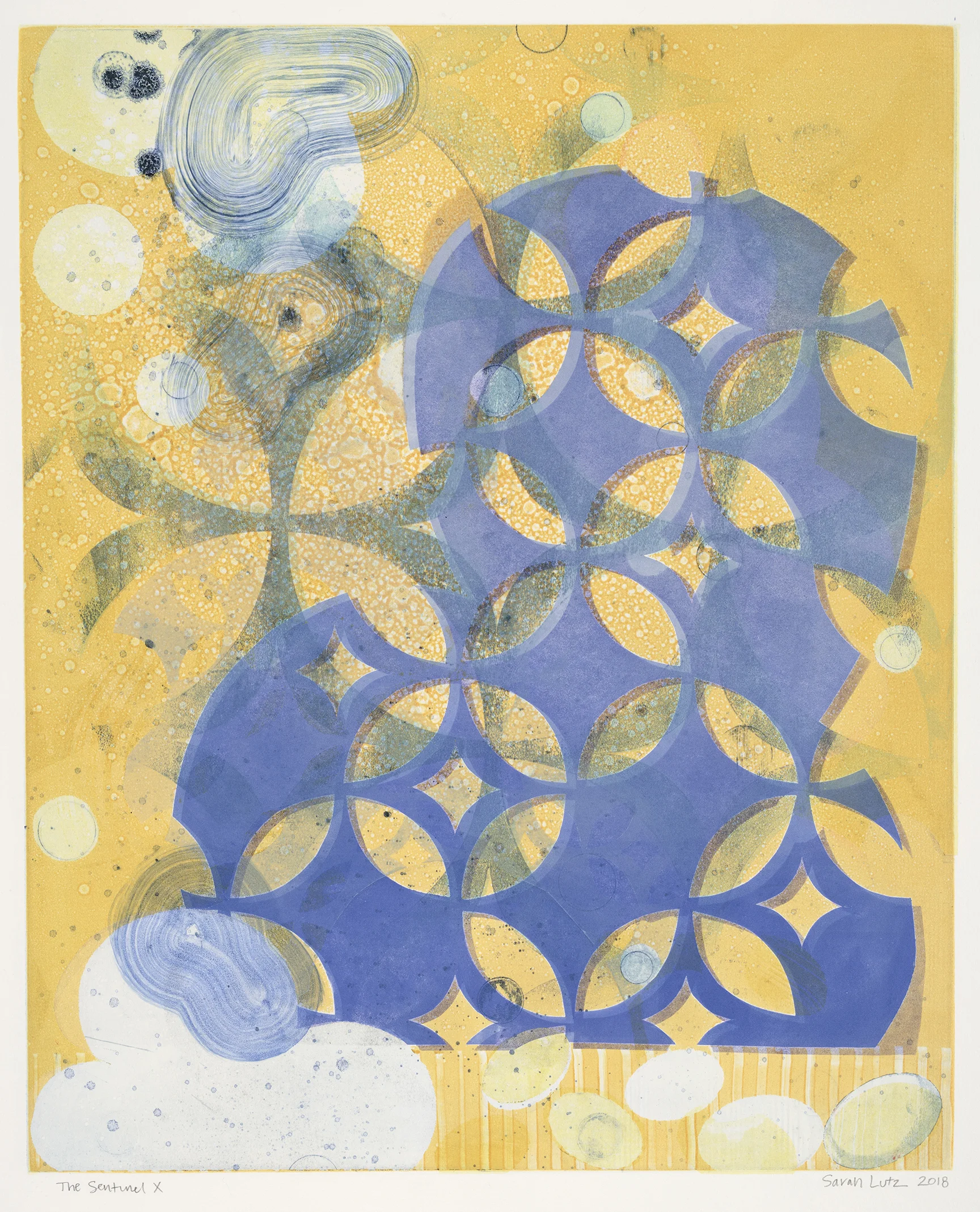 The Sentinel X , 2018 Monotype Image size: 20 x 16 inches Paper size: 30 x 22 inches Series of 12