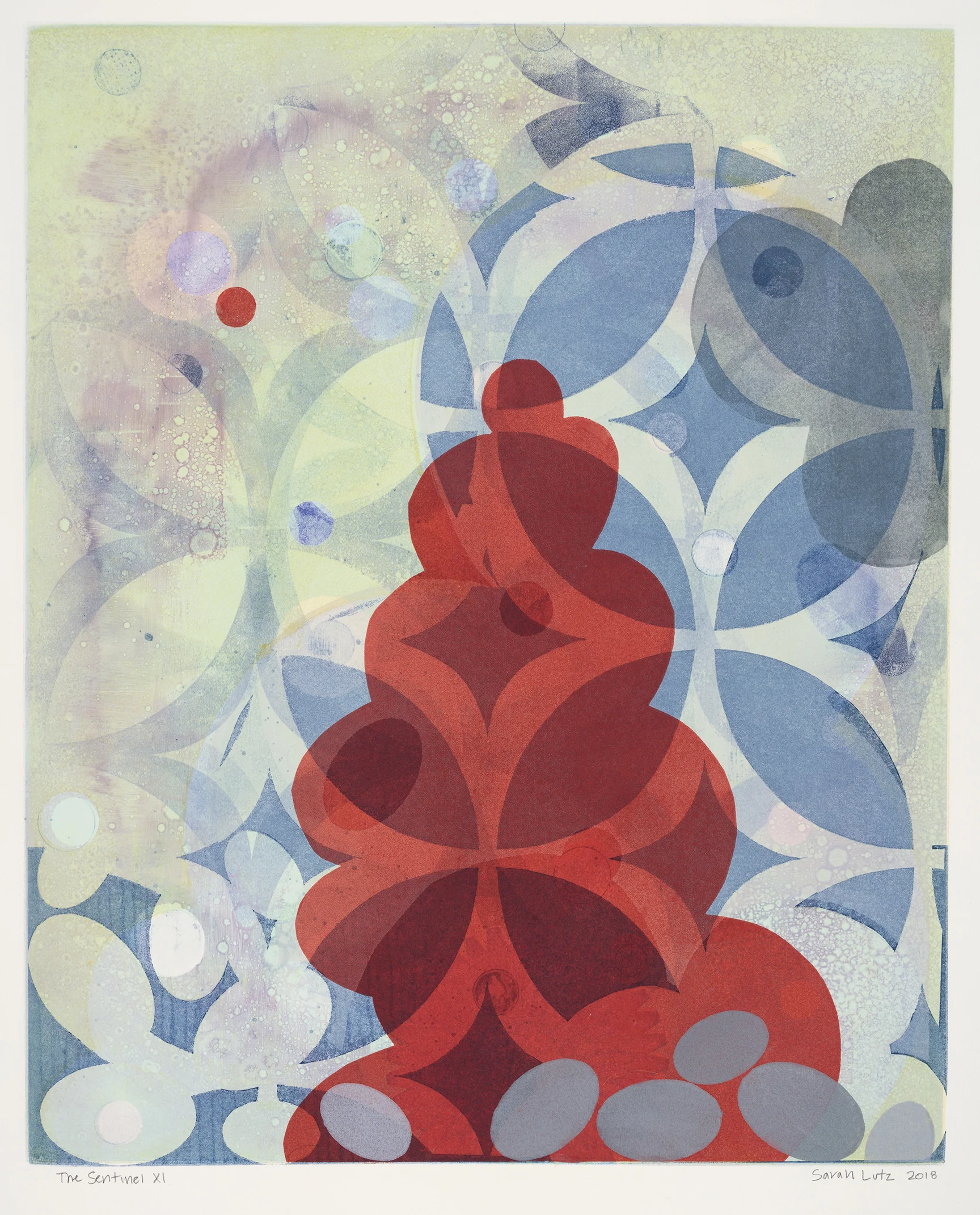 The Sentinel XI , 2018 Monotype Image size: 20 x 16 inches Paper size: 30 x 22 inches Series of 12