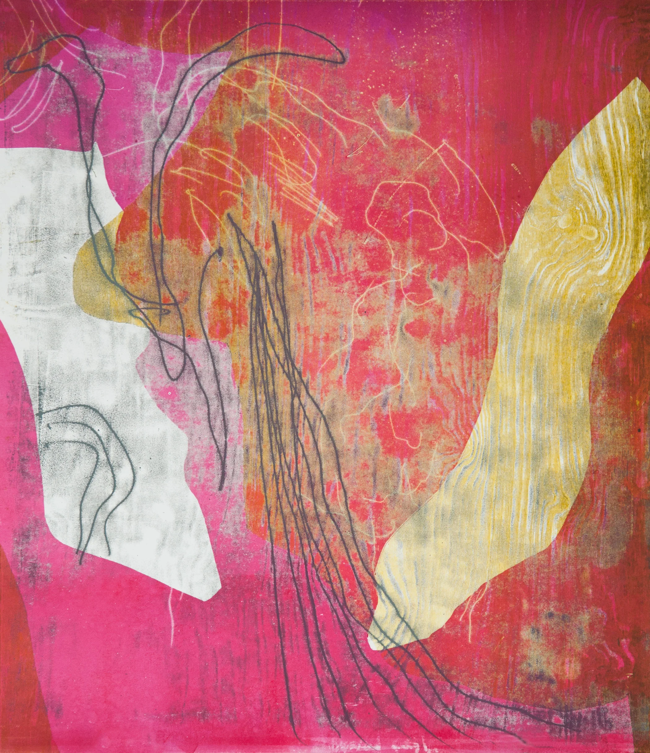 Untitled , 2018 Monotype Image and paper: 35.25 x 30.25 inches