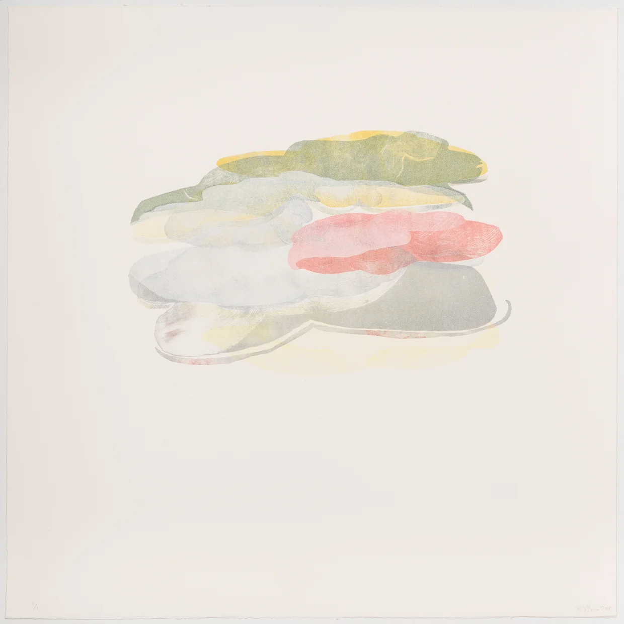 Pile of Puddles III , 2018 Woodblock Monotypes Image and paper: 30.25 x 30.25 inches Unique