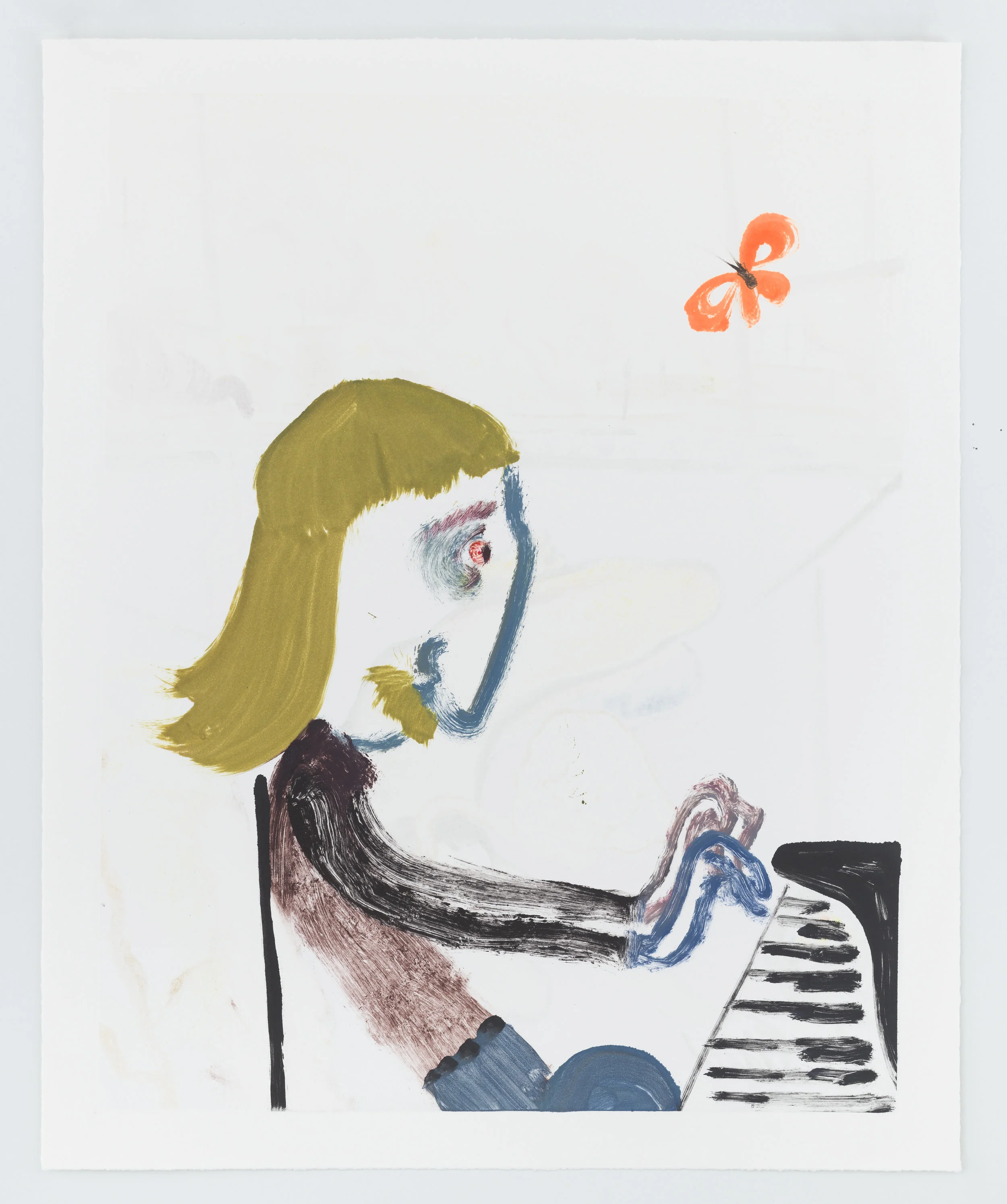 German Pianist, 2019 Monotype Image size: 20 x 16 inches Paper size: 22 x 18 inches