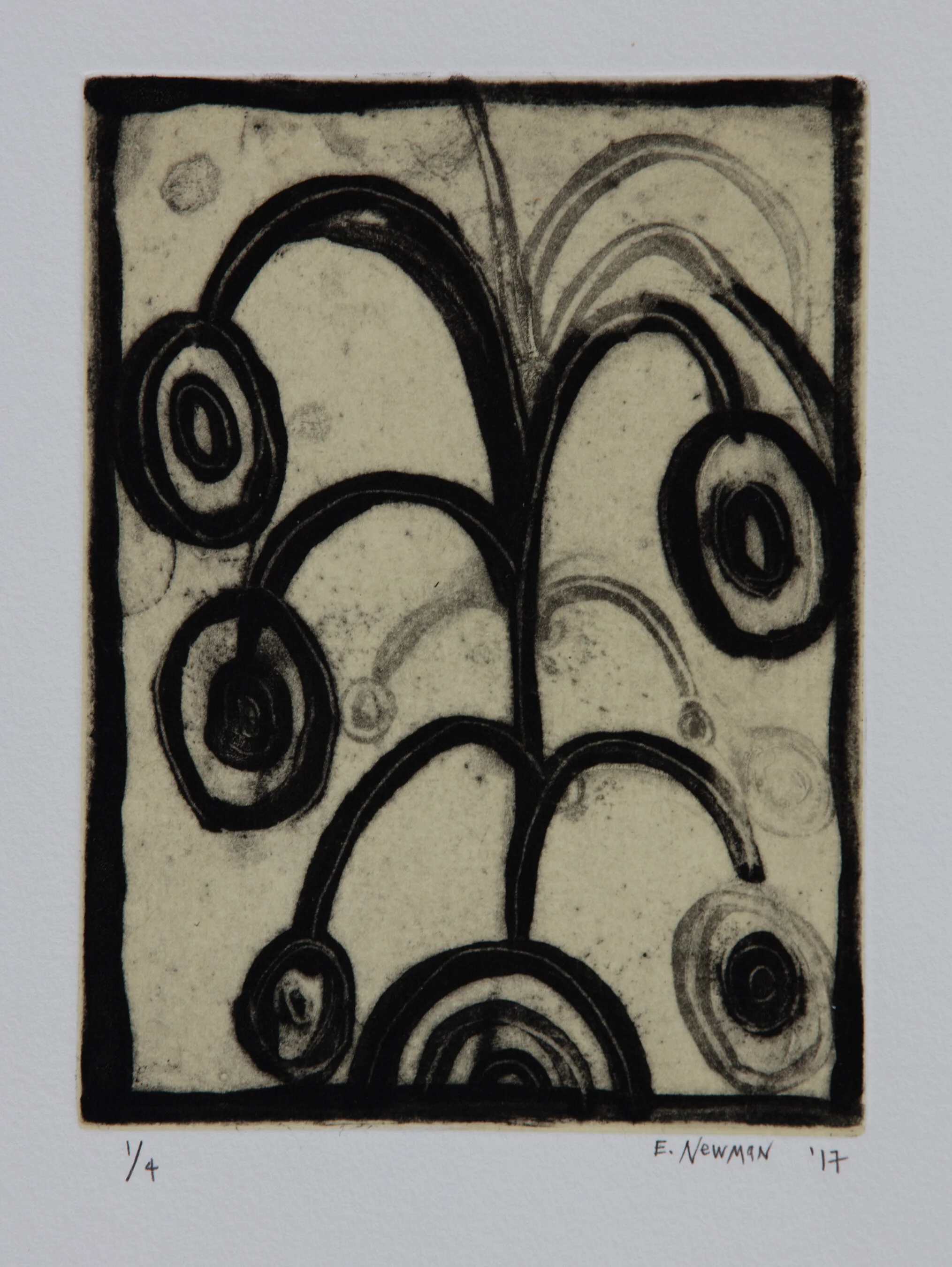   Flower Child I , 2017 Etching Image Size: 5.75 x 4.25 inches Paper Size: 15 x 11 inches Edition of 4 