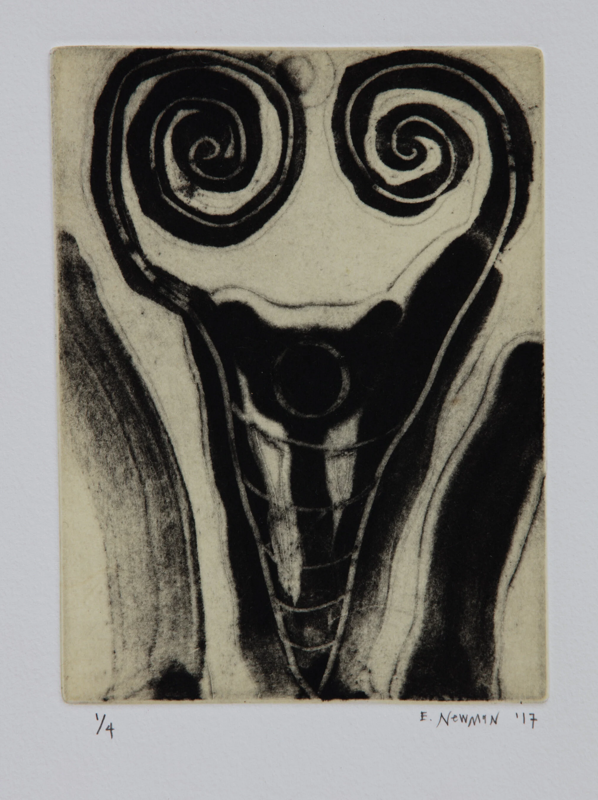   Flower Child II , 2017 Etching Image Size: 5.75 x 4.25 inches Paper Size: 15 x 11 inches Edition of 4 