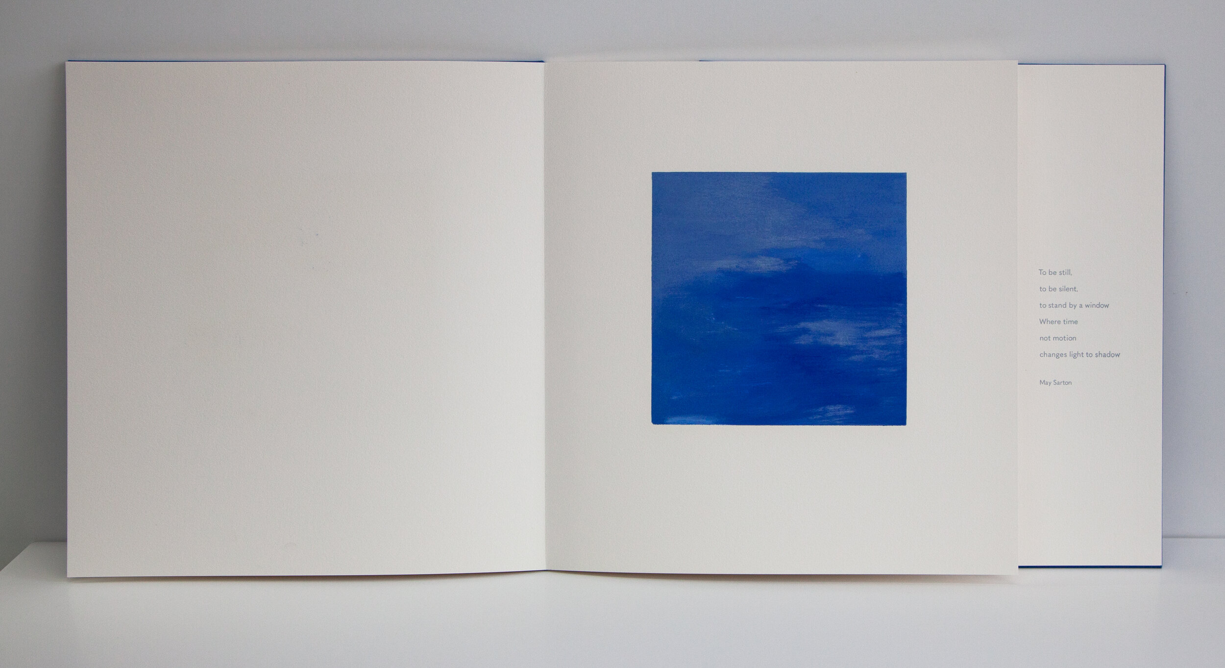   To Be Still and Think  (Blue) Monotype Book Image and Paper size: 15 x 13.5 x 1.5 inches Unique 