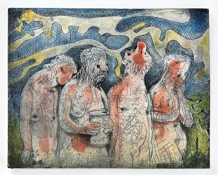 Münsterians , 2022 Plaster print with hand coloring 8 x 10 1/16 x 1/2 inches                                                                               Unique