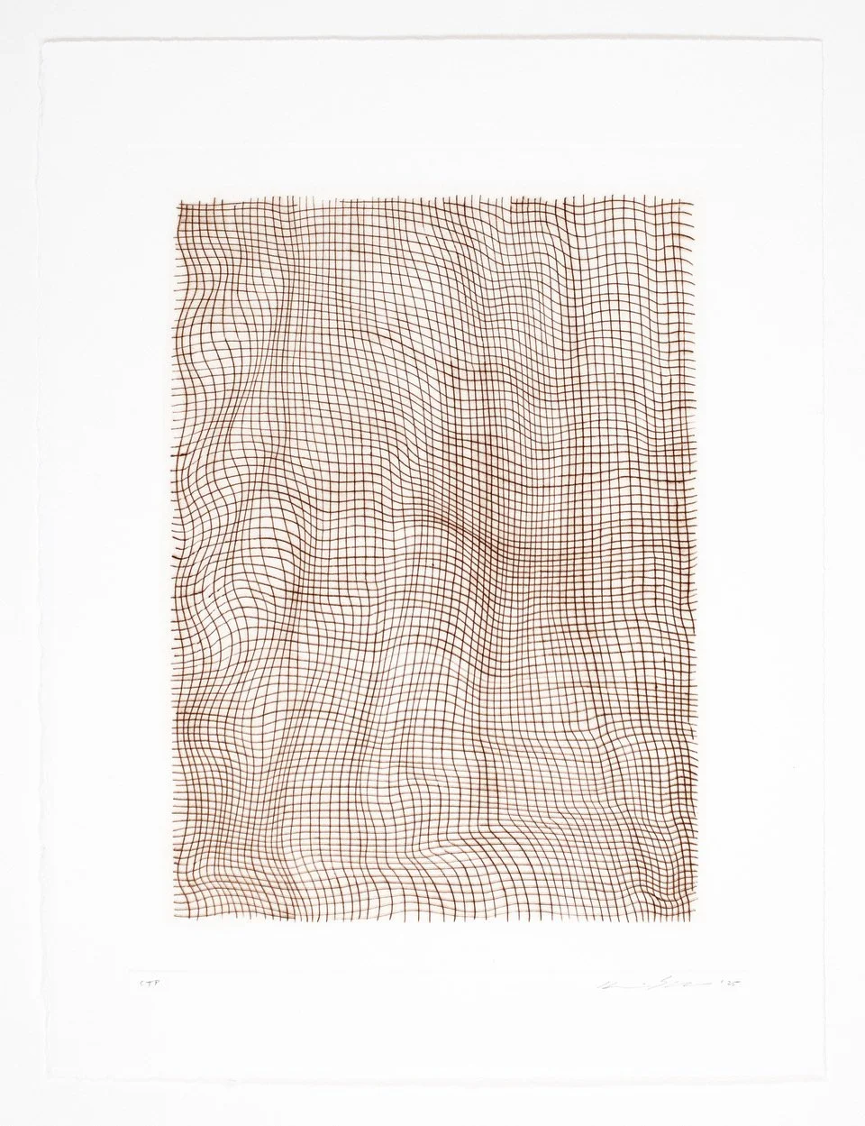   Fashioning Shore , 2025 Plexi plate drypoint on Rives BFK Image size: 14.5 × 11.25 inches Paper size 19 × 12 inches Edition of 15 