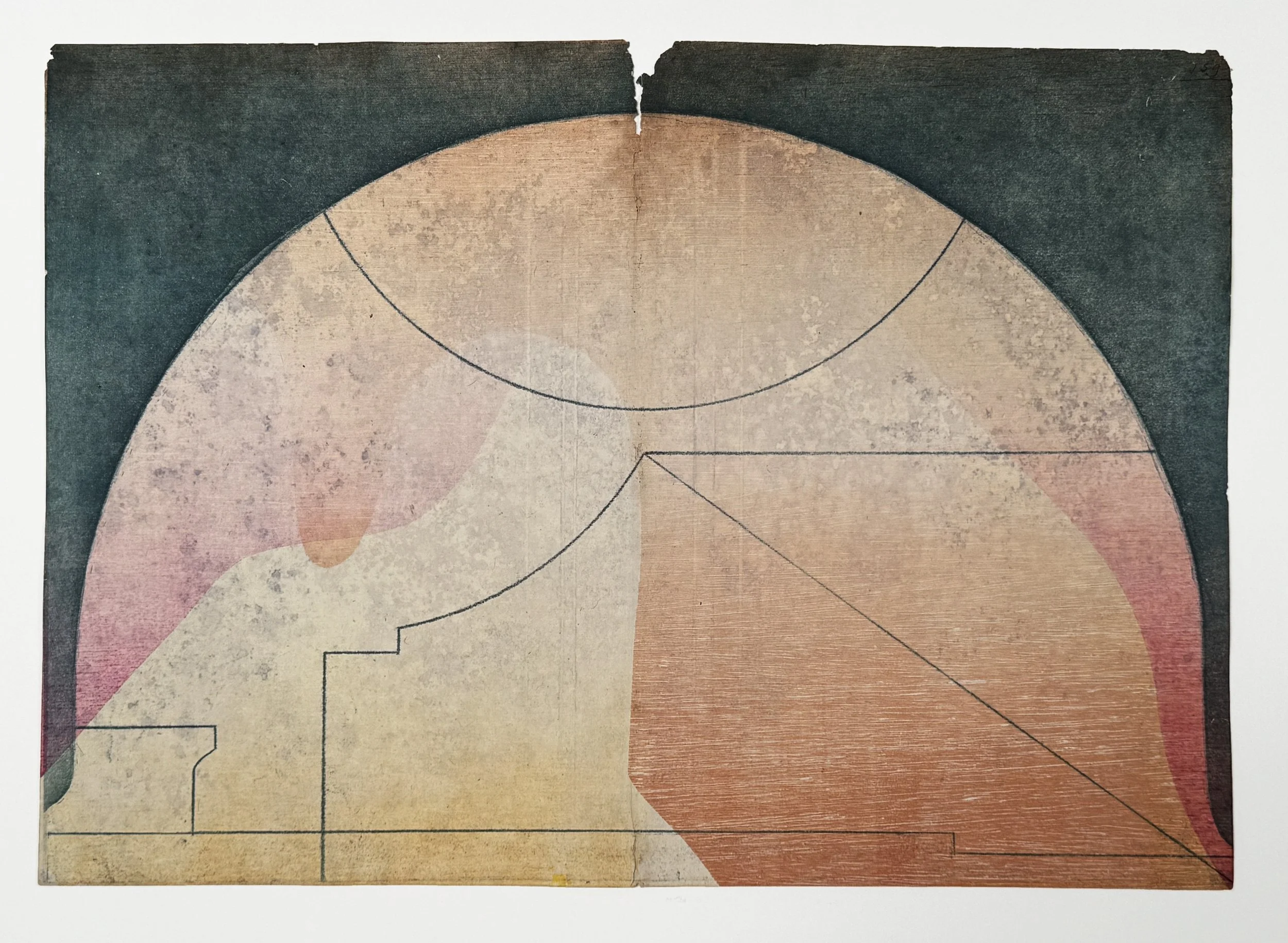 Roma Recollection I , 2024-25 Etching on 1600 Italian ledger paper Image size: 13.5 x 19 inches Paper size: 16 x 22 inches Unique, Series of 15