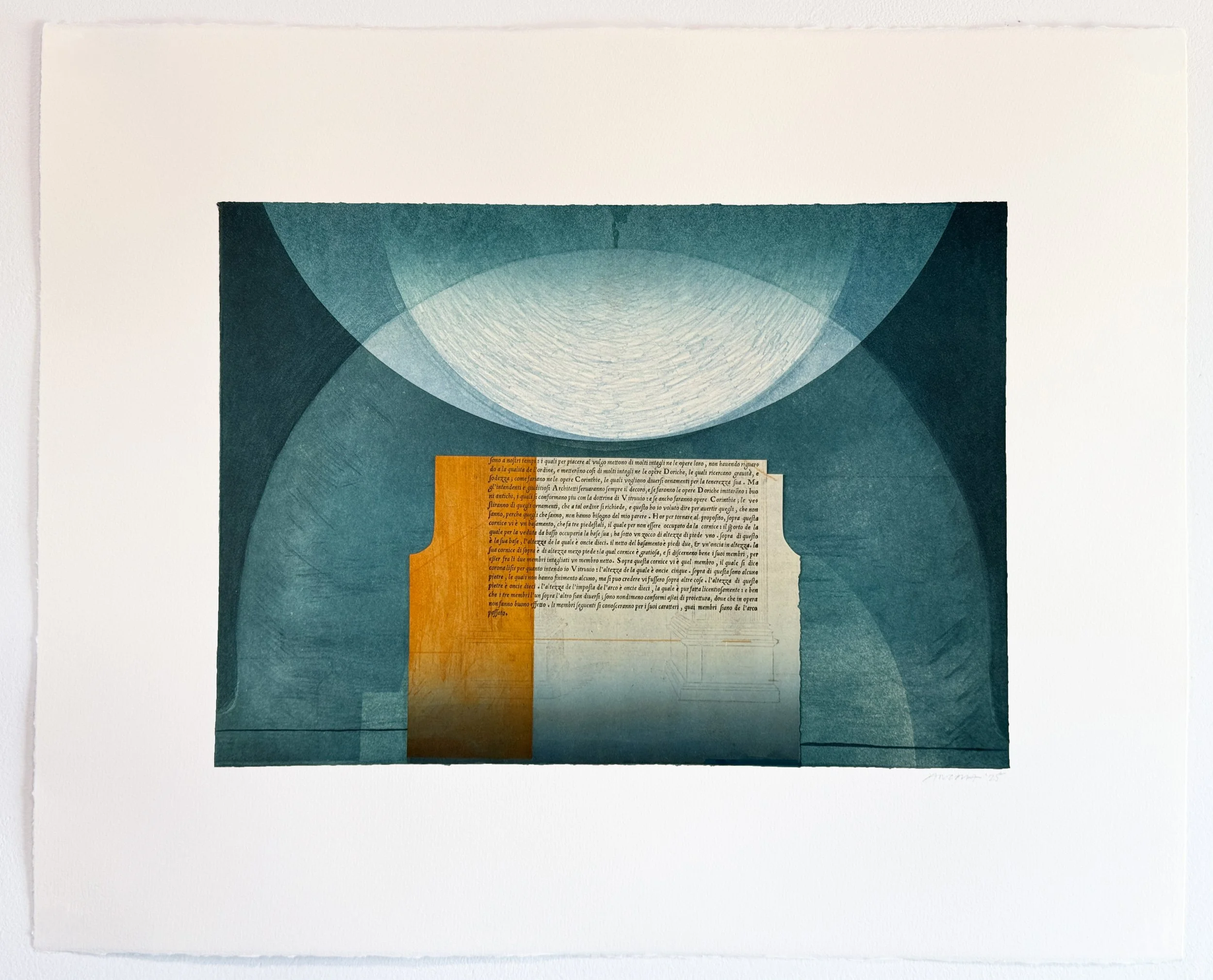 Roma Recollection II , 2024-25 Etching with chine collé Image size: 13.5 x 19 inches Paper size: 16 x 22 inches Unique, Series of 15