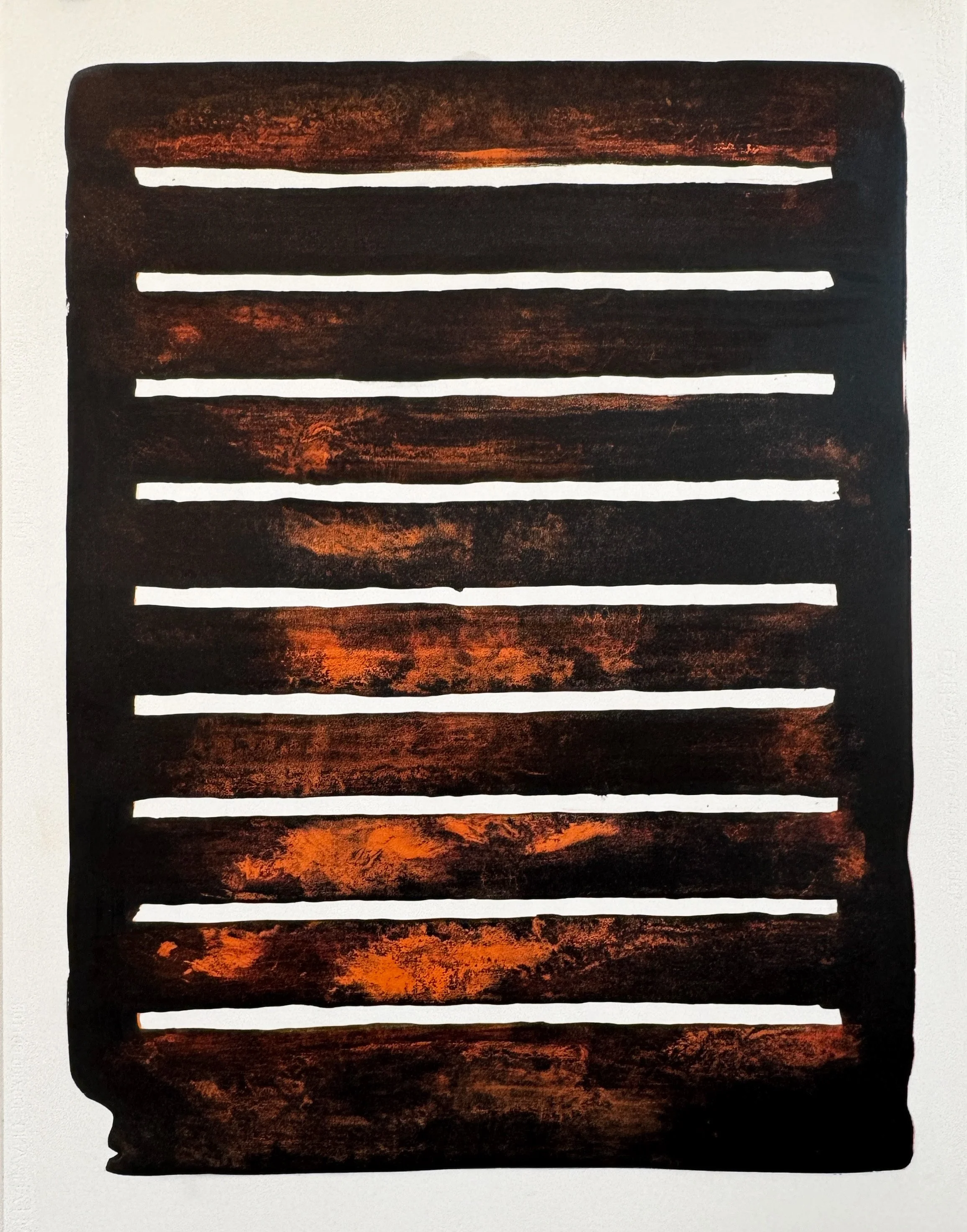 Teierra Fuego I , 2021-25 Lithograph with Monotype Image & Paper size: 35 x 26.5 inches Unique, Series of 6