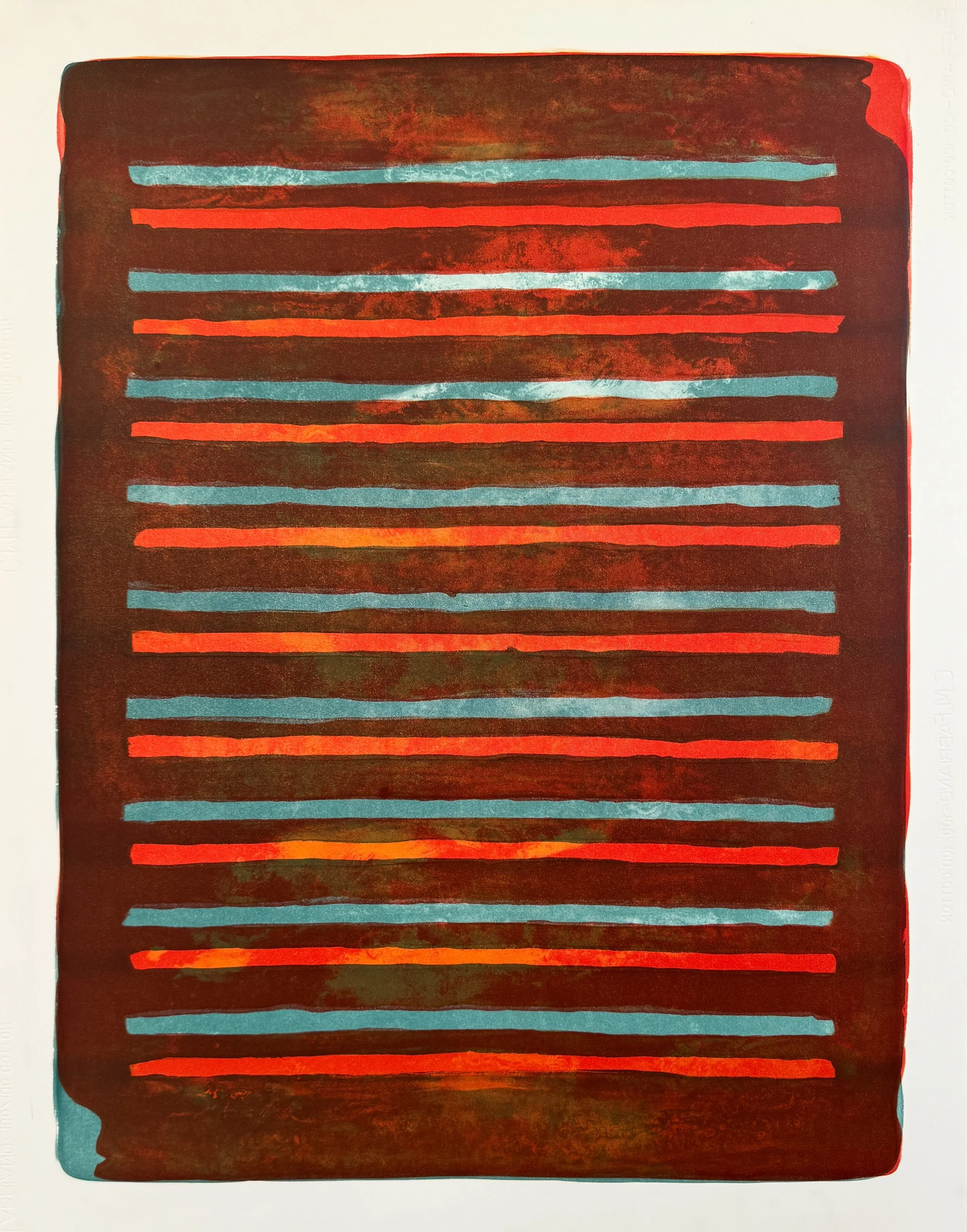 Cenote & Teierra Fuego , 2021-25 Lithograph with Monotype Image & Paper size: 35 x 26.5 inches Unique, Series of 6