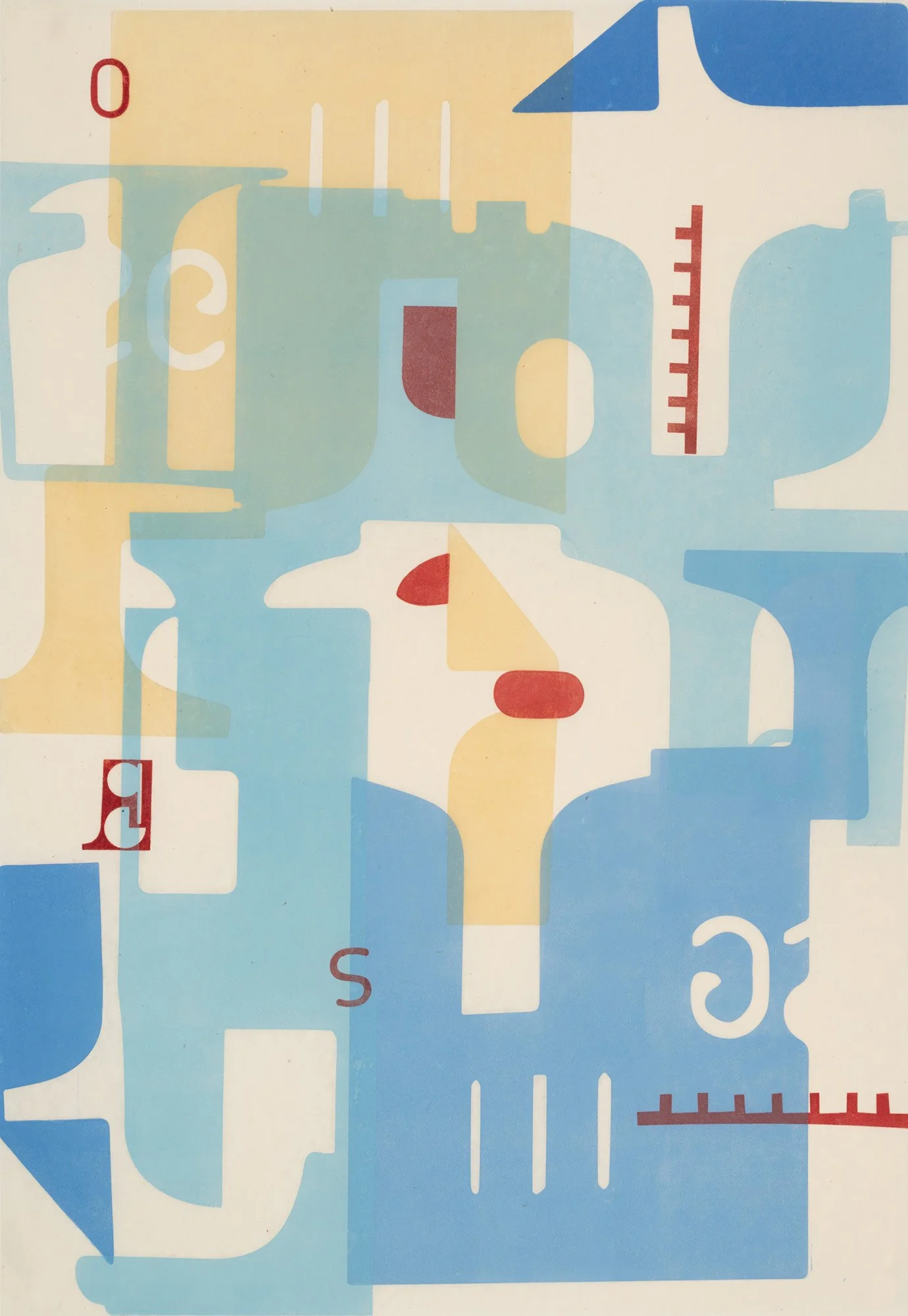 Spatial Recognition I , 2025 Monoprint Image and Paper Size: 30 x 22 inches Unique