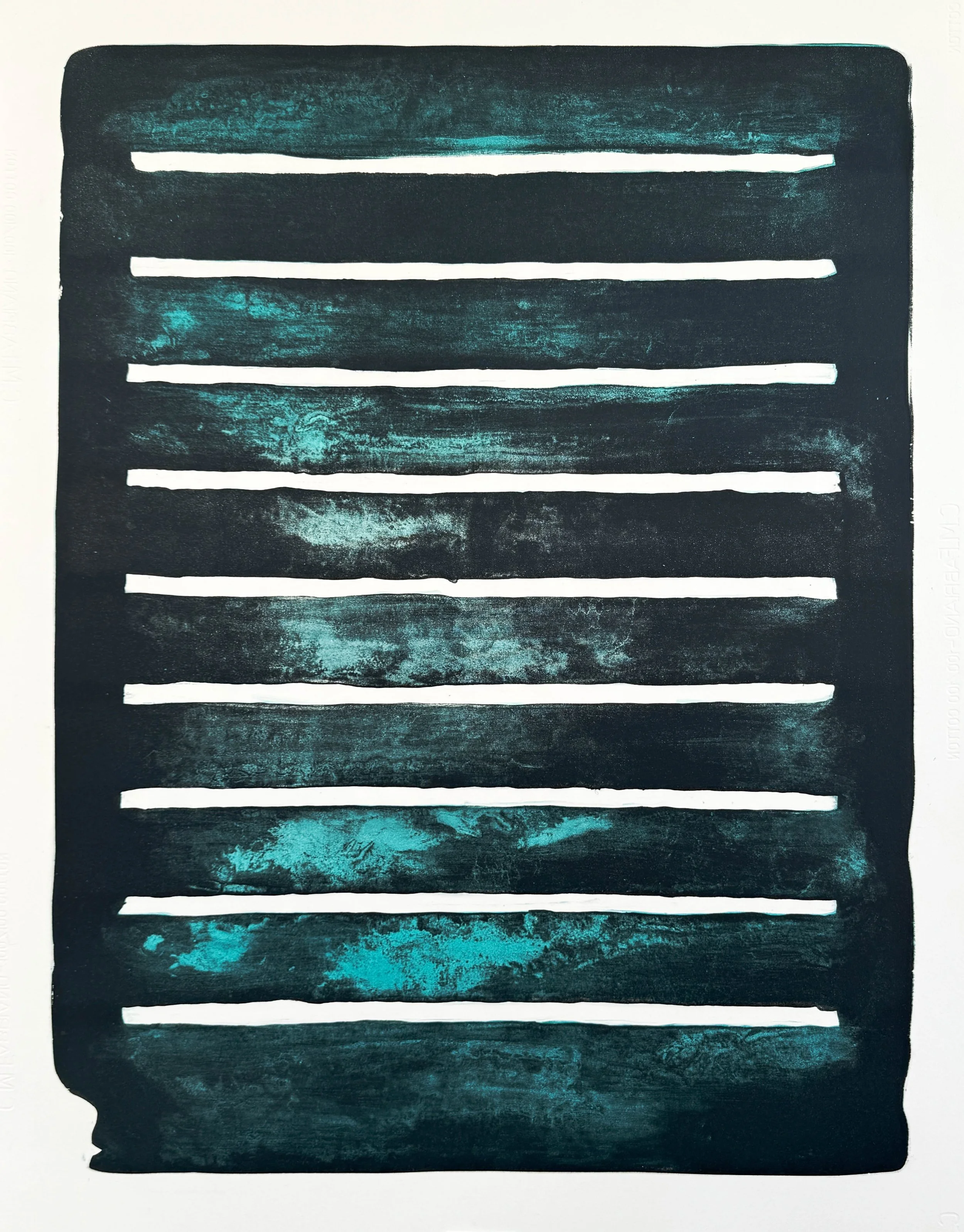 Cenote I , 2021-25 Lithograph with Monotype Image and Paper Size: 35 x 26.5 inches Series of 16 Unique