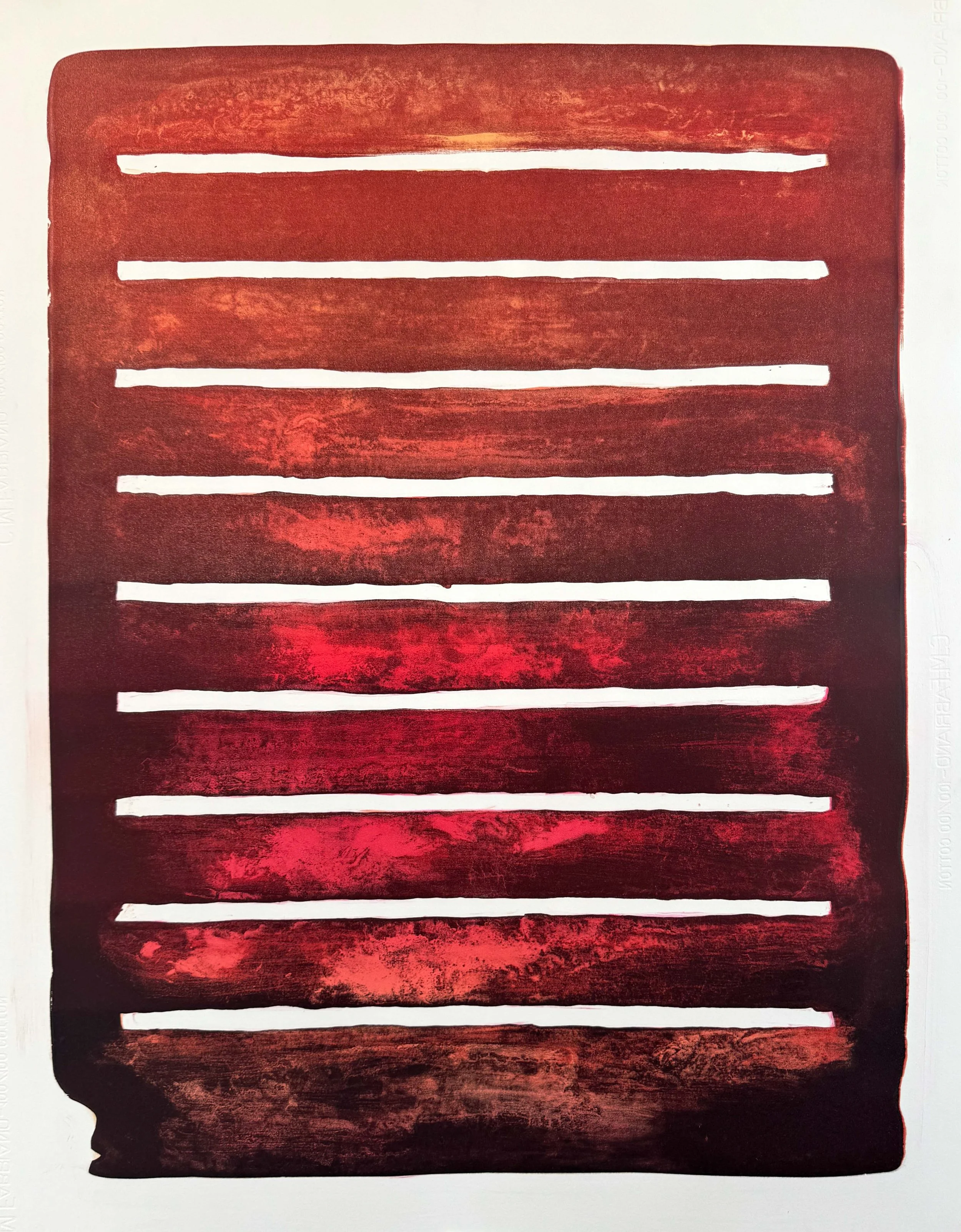 Teierra Fuego I , 2021-25 Lithograph with Monotype Image and Paper Size: 35 x 26.5 inches Series of 16 Unique