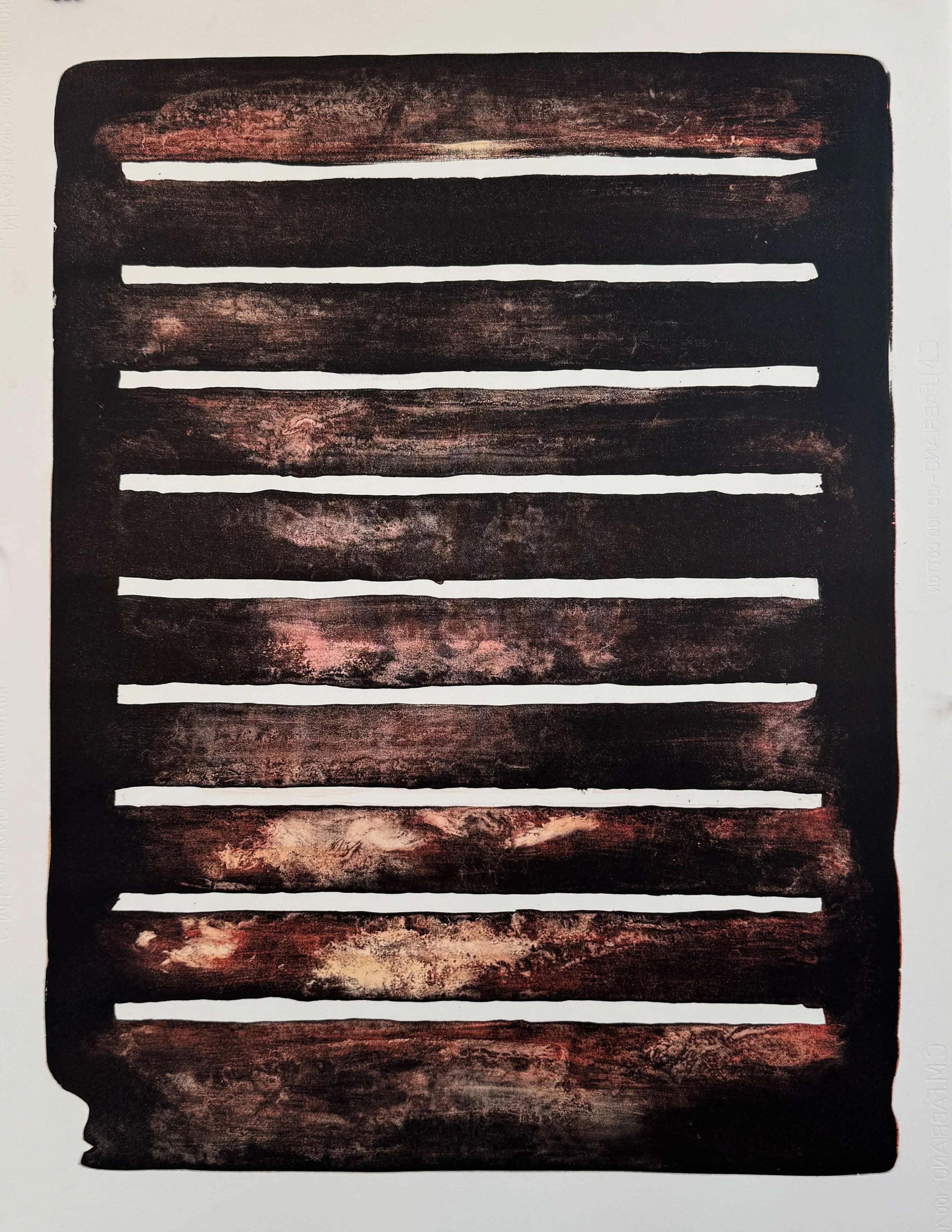 Teierra Fuego V , 2021-25 Lithograph with Monotype Image and Paper Size: 35 x 26.5 inches Series of 16 Unique