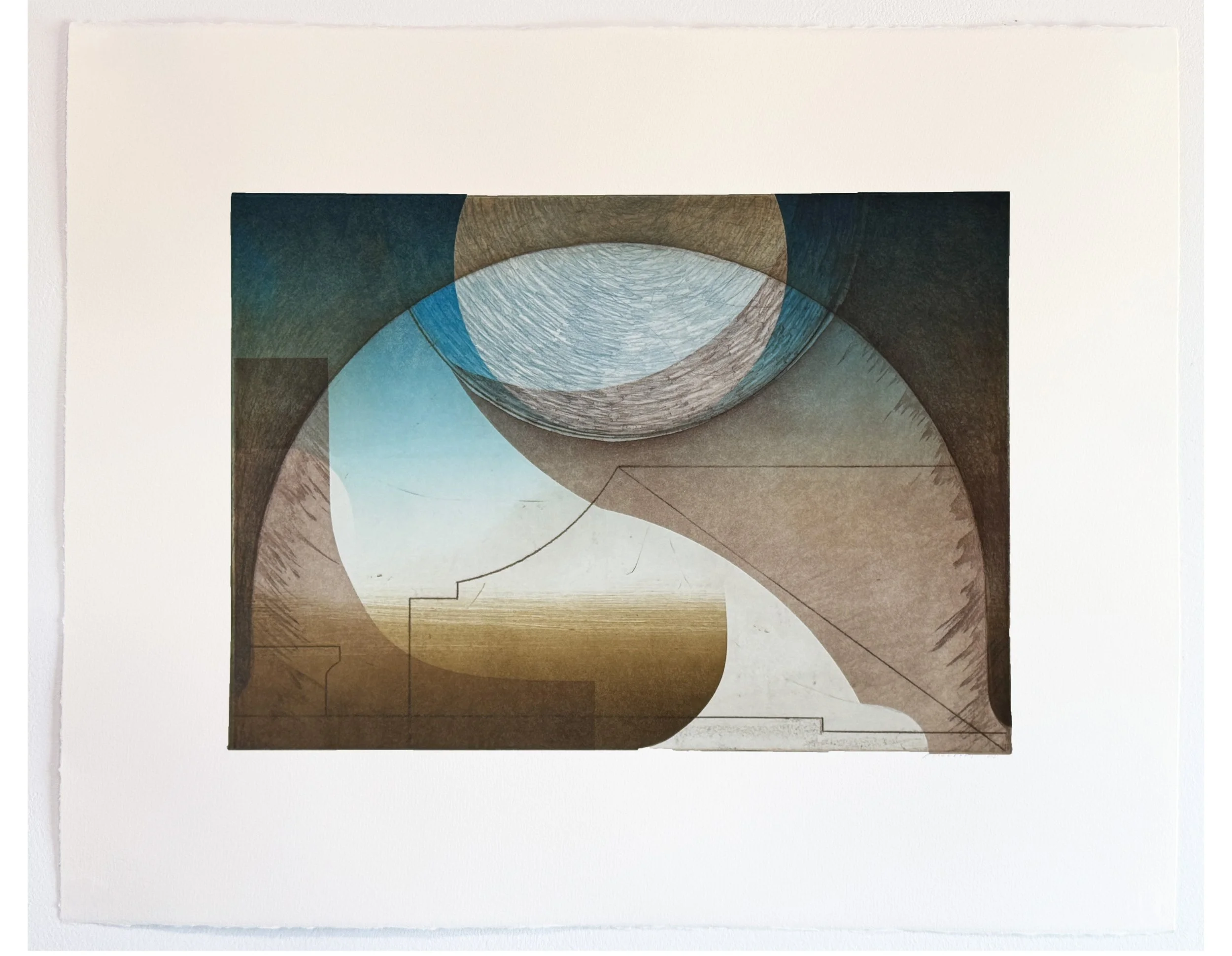 Roma Reflection XIV , 2024-25 Etching with Monotype Image: 13.5 x 19.25 inches Paper: 16.5 x 24 inches Series of 10 Unique Printed at Temple Rome & 10 Grand Press Published by 10 Grand Press