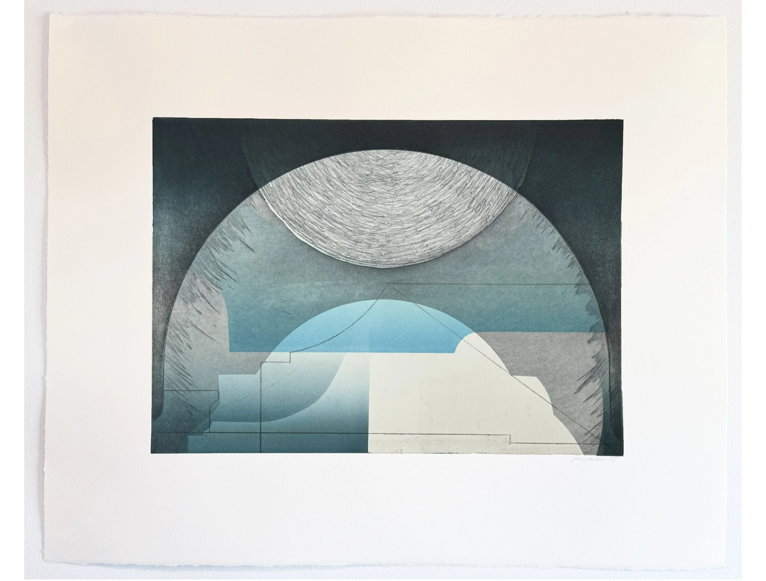 Roma Reflection XV , 2024-25 Etching with Monotype Image: 13.5 x 19.25 inches Paper: 16.5 x 24 inches Series of 10 Unique Printed at Temple Rome & 10 Grand Press Published by 10 Grand Press