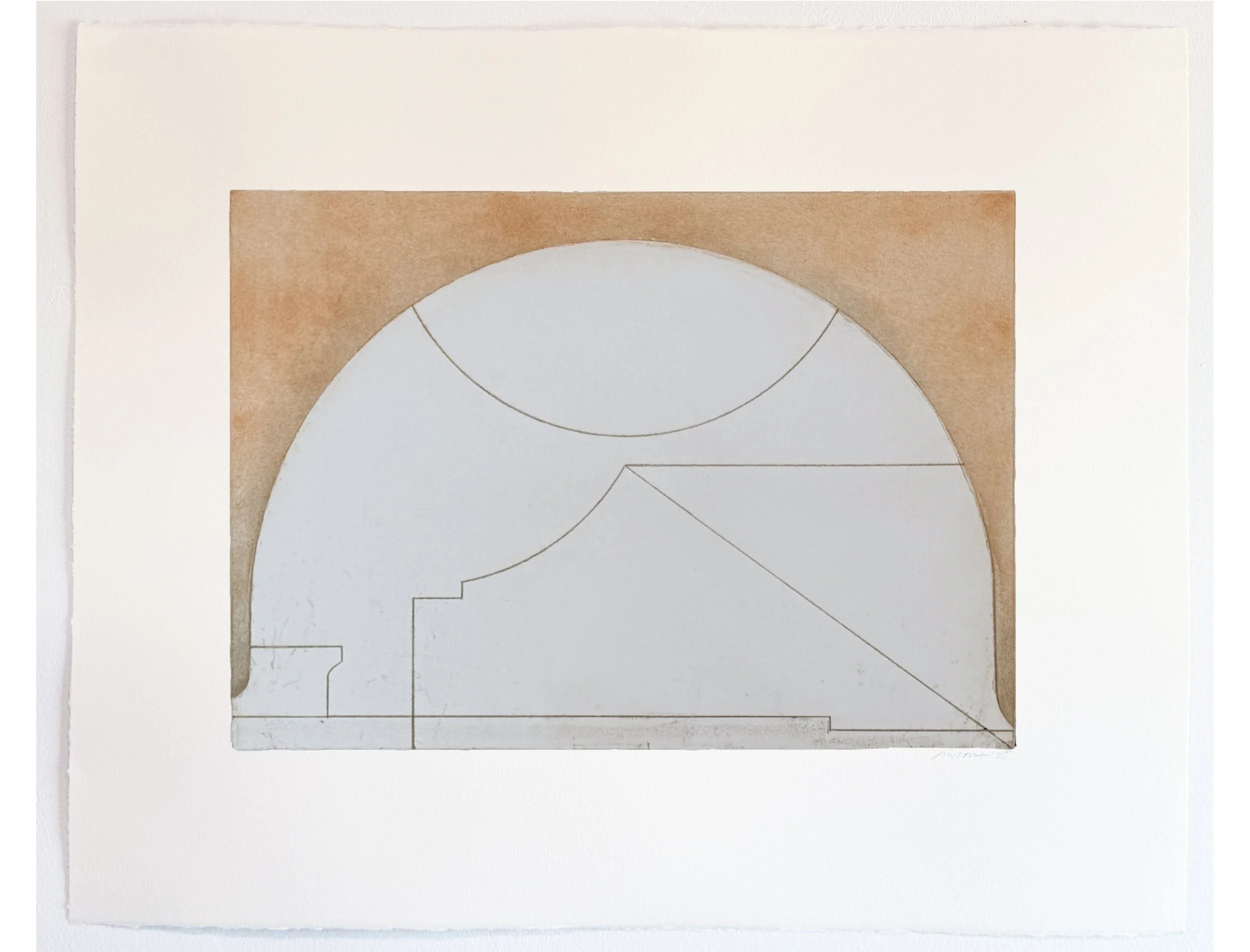 Roma Reflection XVI , 2024-25 Etching with Monotype Image: 13.5 x 19.25 inches Paper: 16.5 x 24 inches Series of 10 Unique Printed at Temple Rome & 10 Grand Press Published by 10 Grand Press