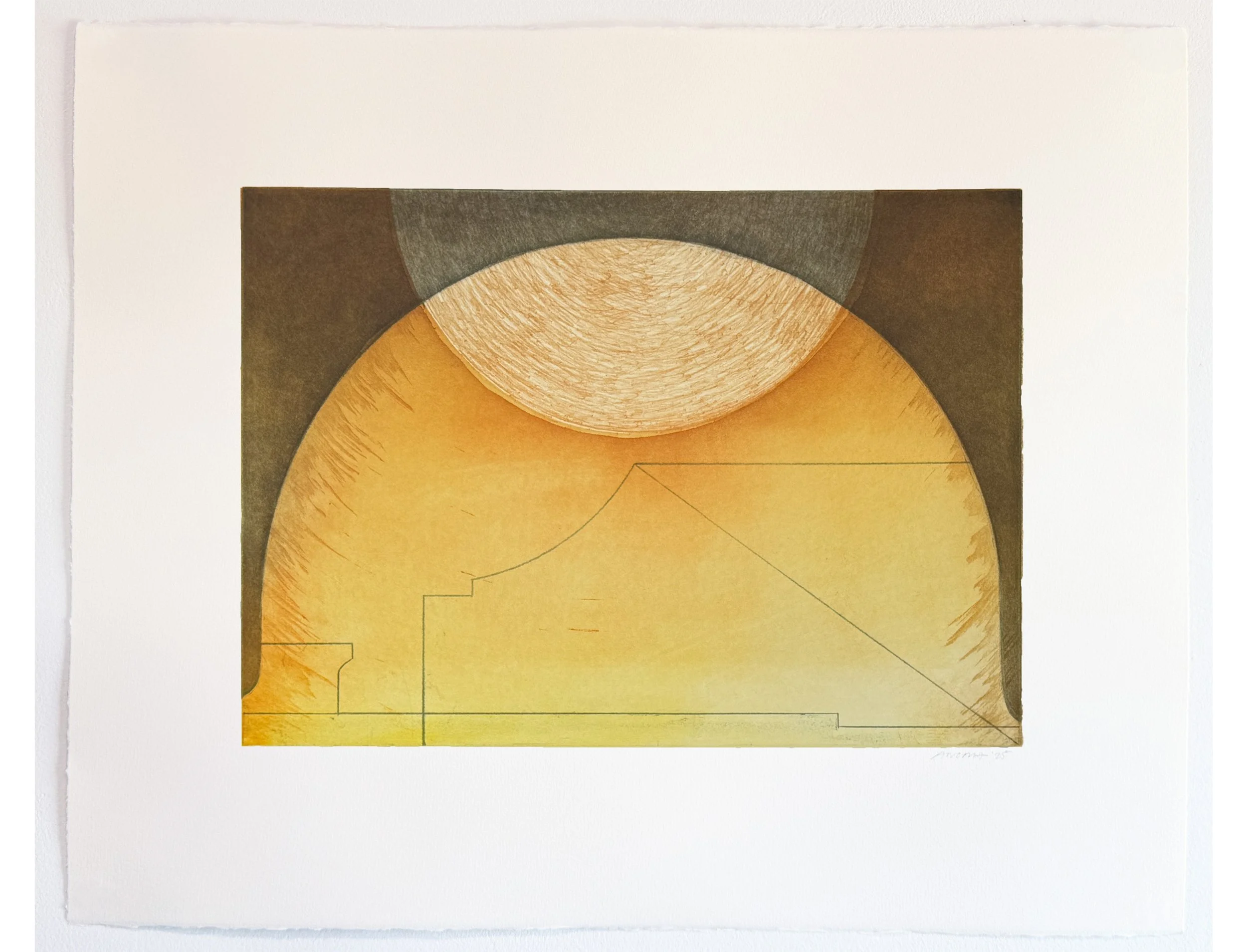 Roma Reflection XVII , 2024-25 Etching with Monotype Image: 13.5 x 19.25 inches Paper: 16.5 x 24 inches Series of 10 Unique Printed at Temple Rome & 10 Grand Press Published by 10 Grand Press