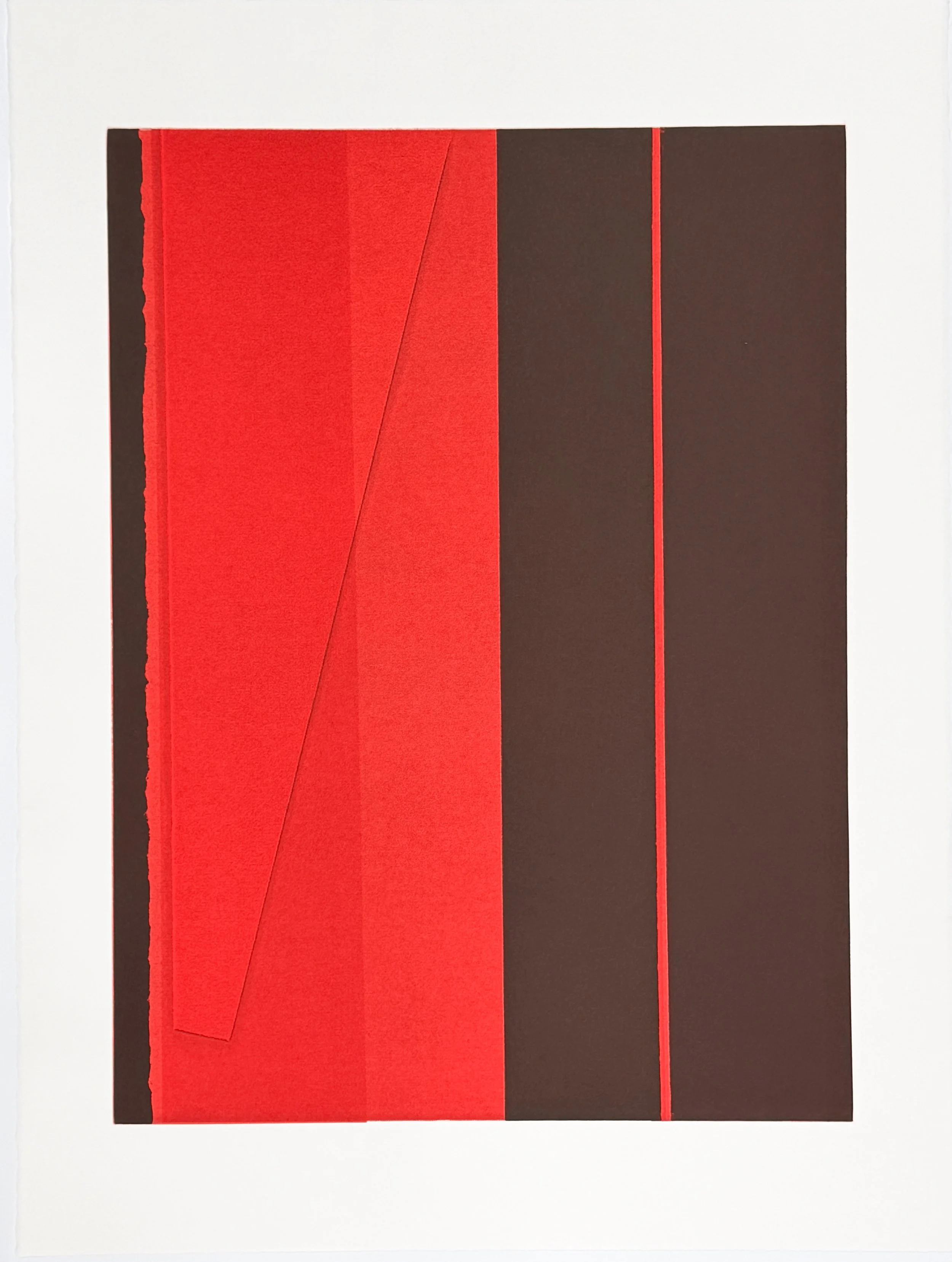   Red, Open Strings , 2025 Monotype Image Size: 24 x 18 inches Paper Size: 30 x 22 inches Split: JCJ + 10 Grand Press 