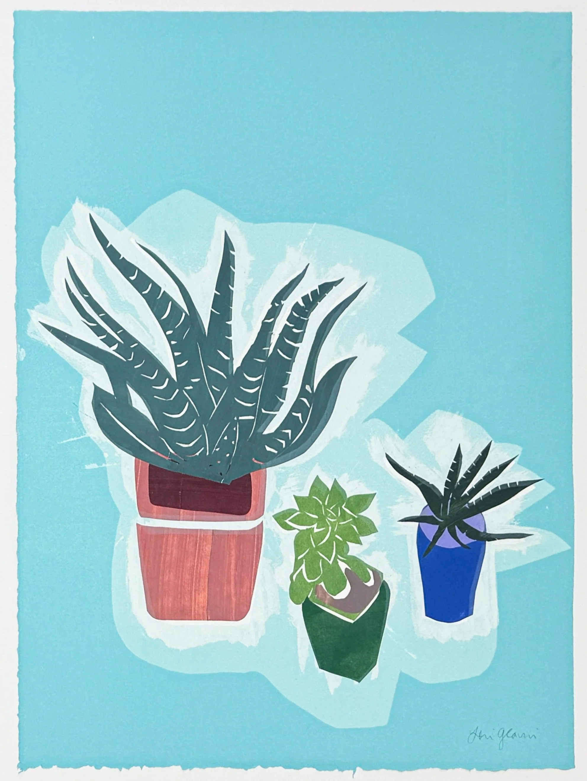  Plant Trio 2, 2026 Monotype Image and Paper Size: 20 x 15 inches Unique 