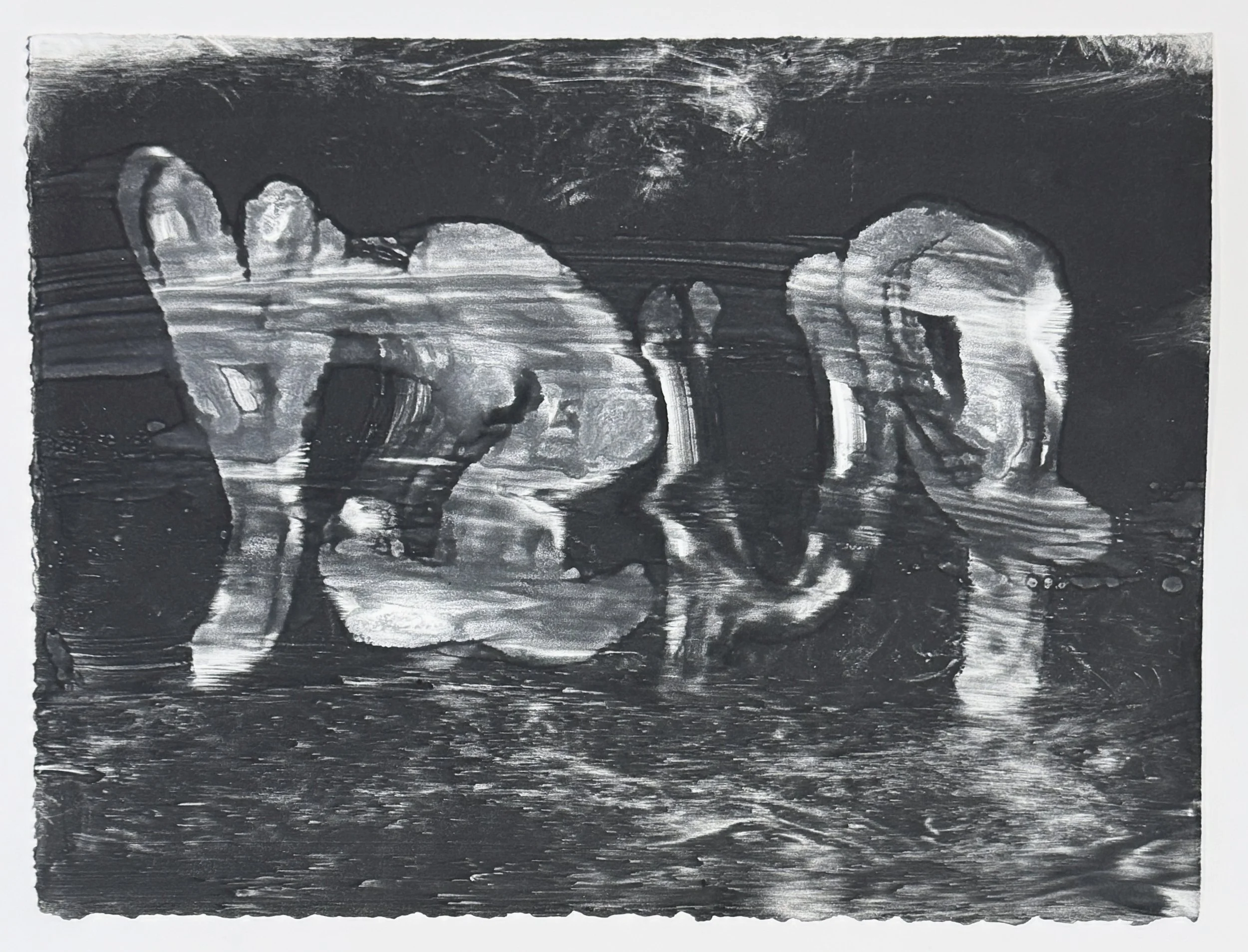   Untitled (yssuP) , 2026 Monotype Image and paper size: 11 x 15 inches Unique 