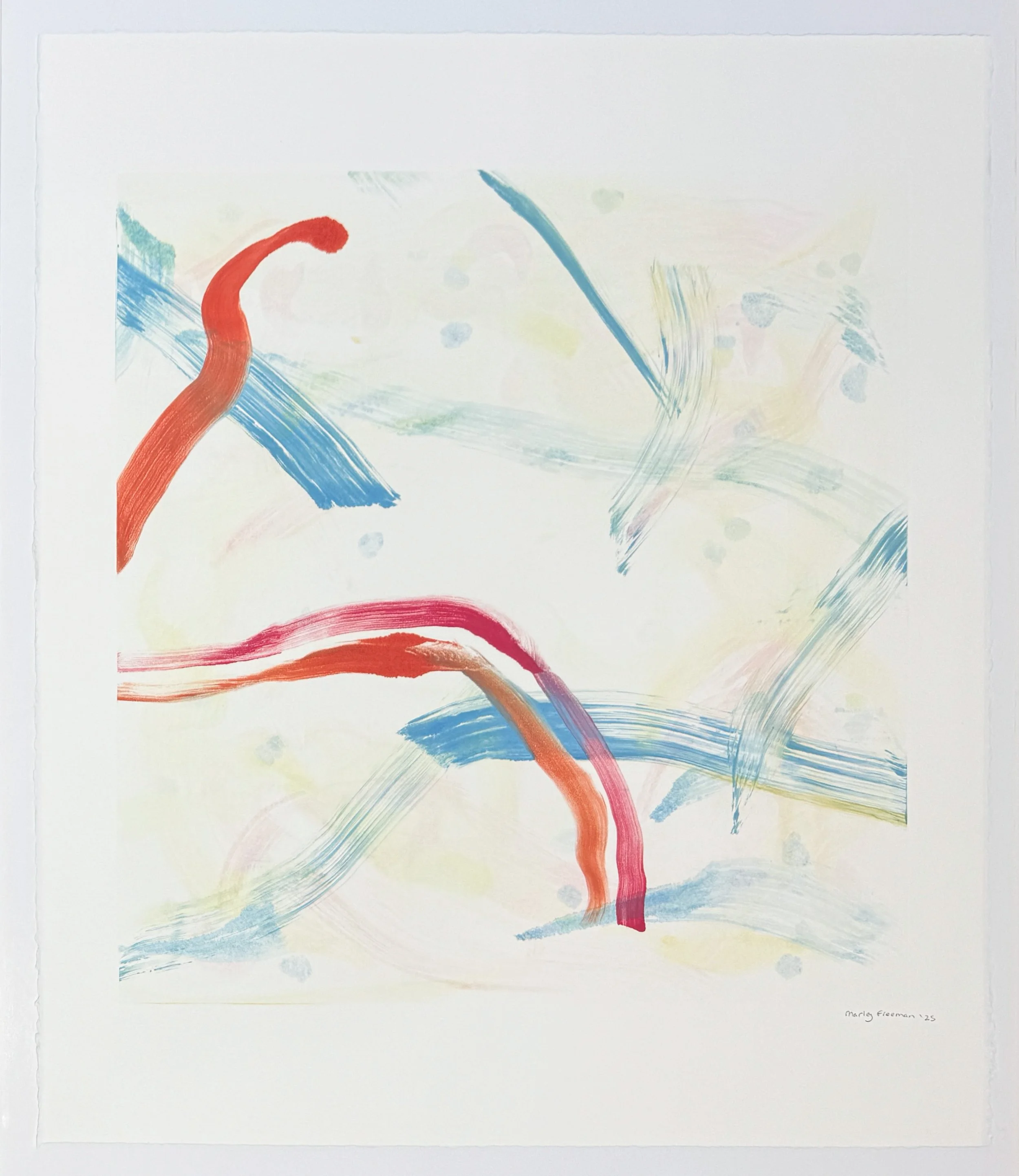   the beast of smoke with a flowered head , 2026 Monotype Image size: 19 1/2 x 18 1/2 inches Paper size: 26 1/4 x 22 1/2 inches Unique 