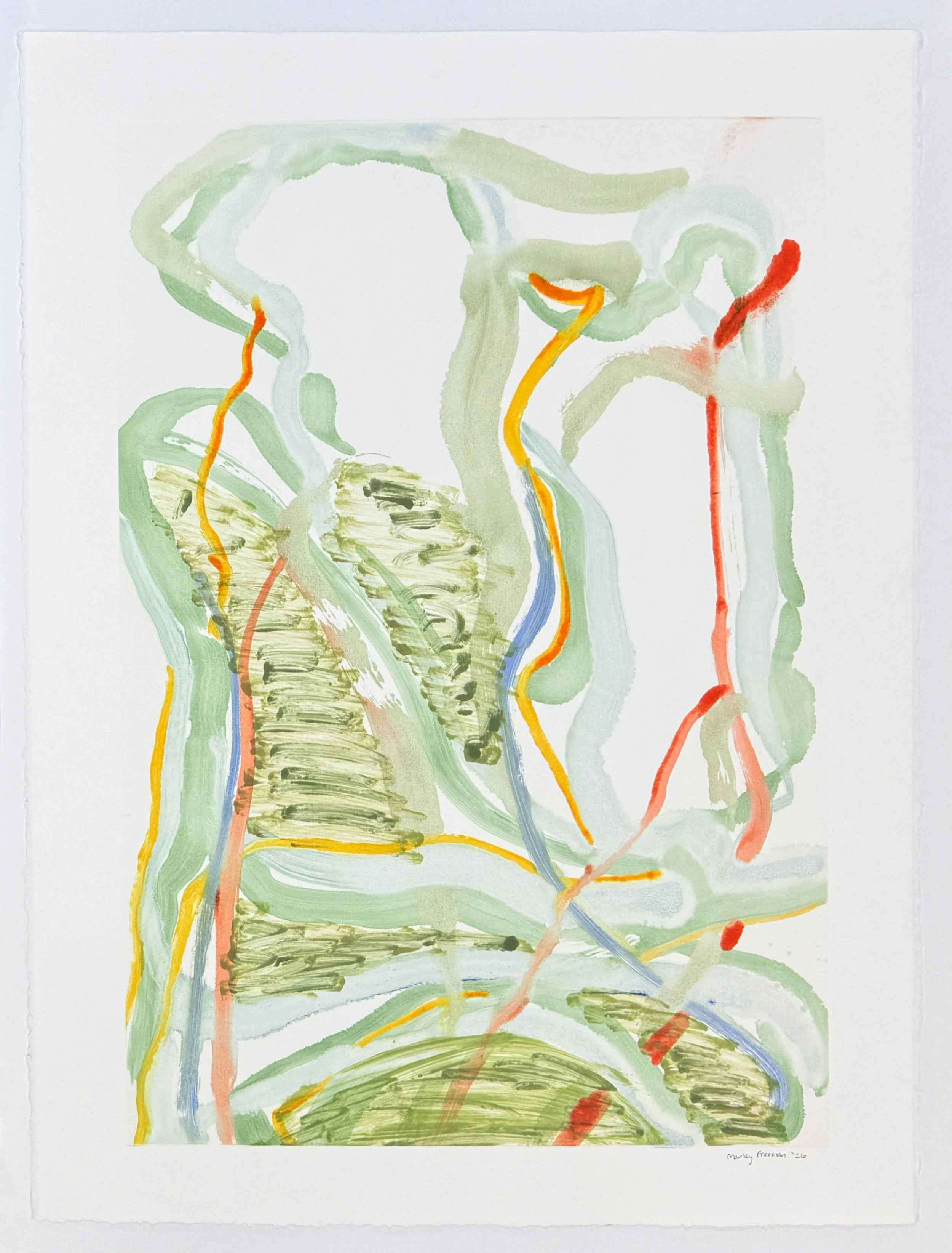   of my misfortune , 2026 Monotype Image size: 25 3/4 x 17 3/4 inches Paper size: 30 x 22 1/2 inches Unique 