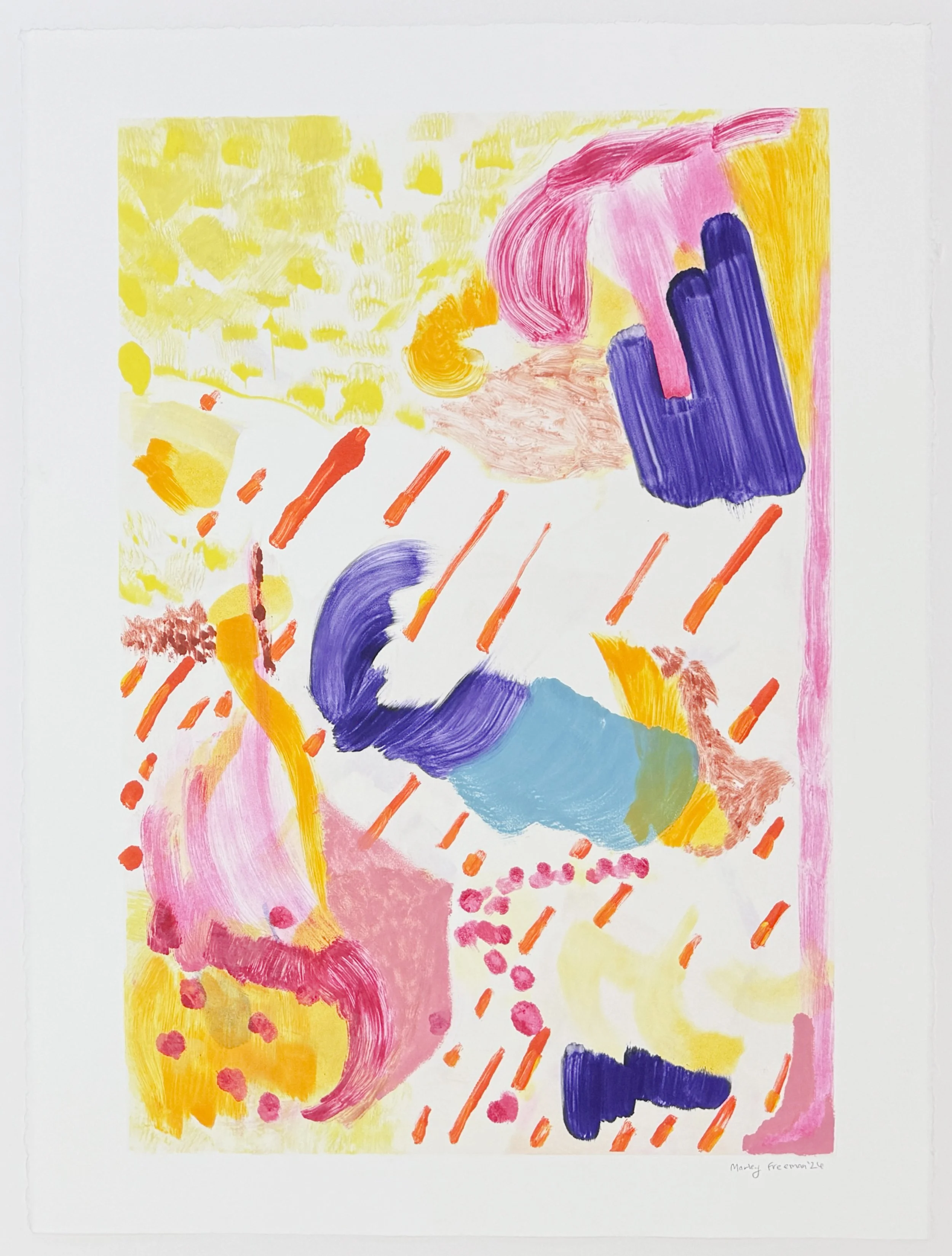   when shaddow took solid form , 2026 Monotype Image size: 25 3/4 x 17 3/4 inches Paper size: 30 x 22 1/2 inches Unique 