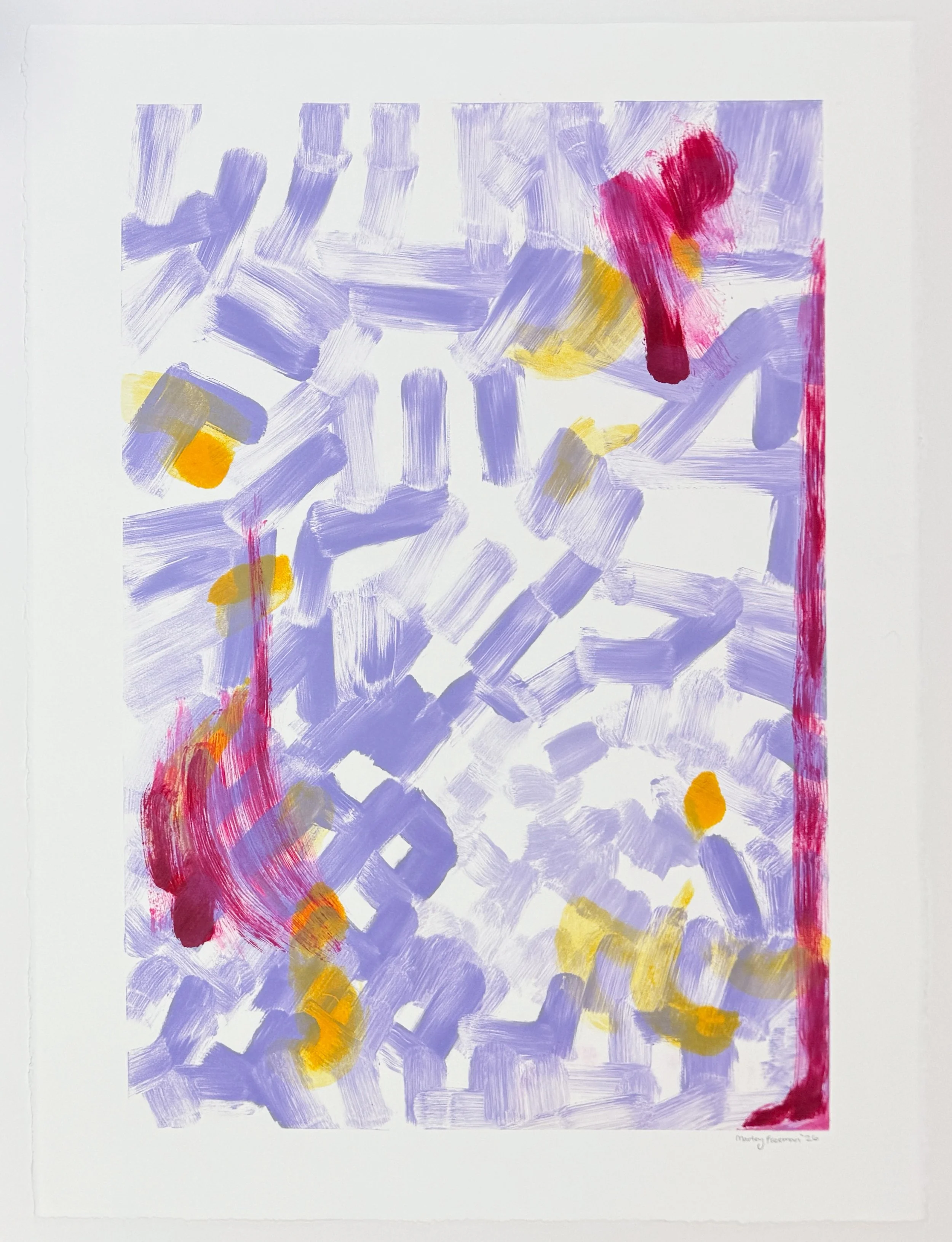   soul could hide , 2026 Monotype Image size: 25 3/4 x 17 3/4 inches Paper size: 30 x 22 1/2 inches Unique 