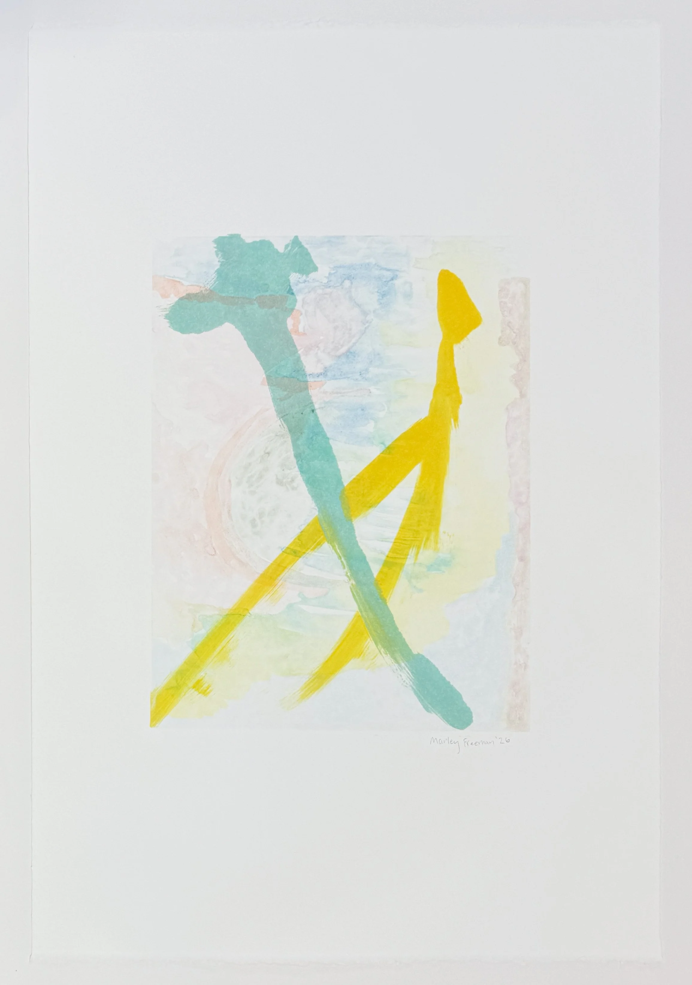   my little paradise , 2026 Watercolor monotype Image size: 11 1/2 x 9 inches Paper size: 22 1/2 x 15 inches Unique 