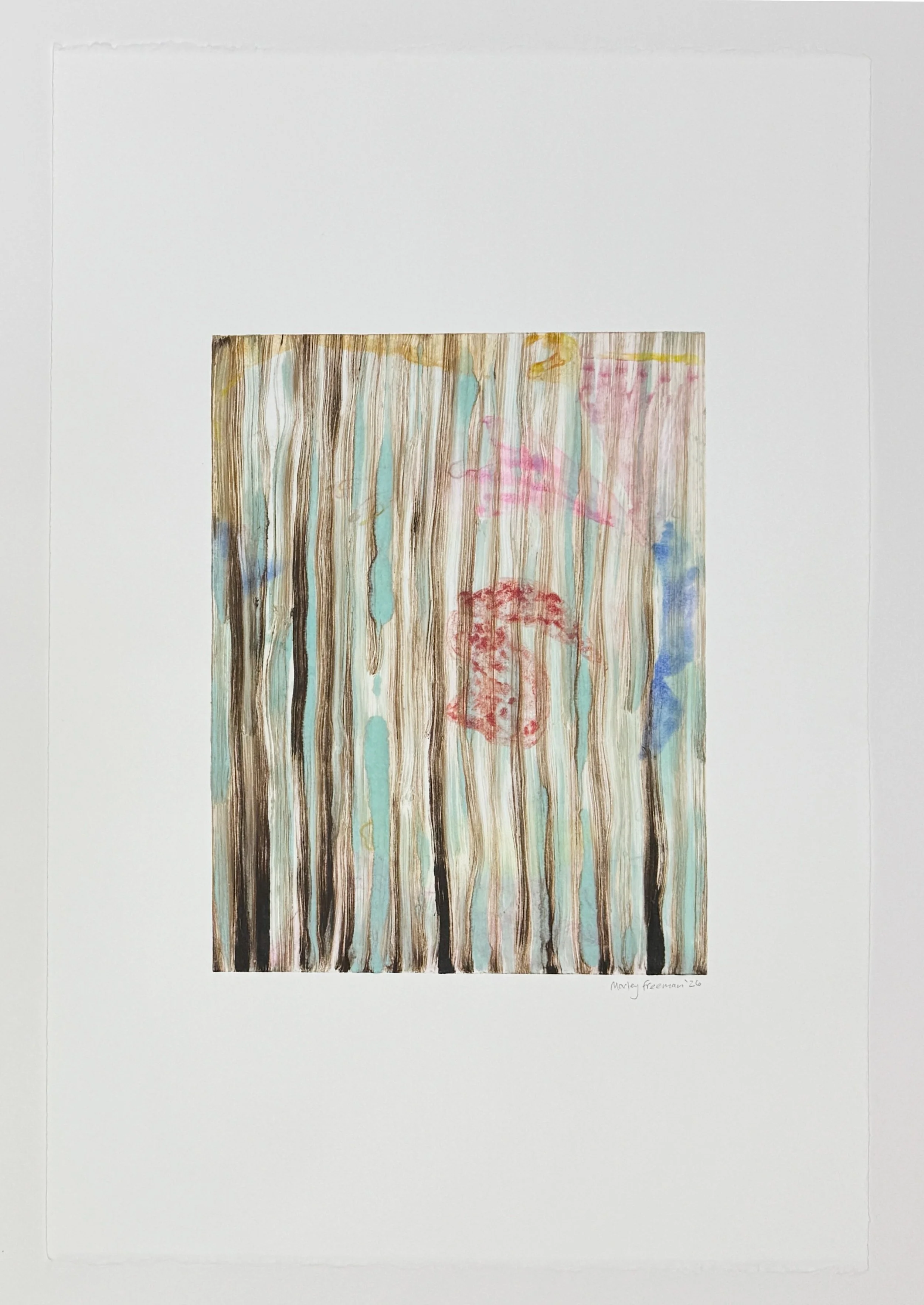   Untitled XXX , 2026 Watercolor monotype Image size: 11 1/2 x 9 inches Paper size: 22 1/2 x 15 inches Unique 