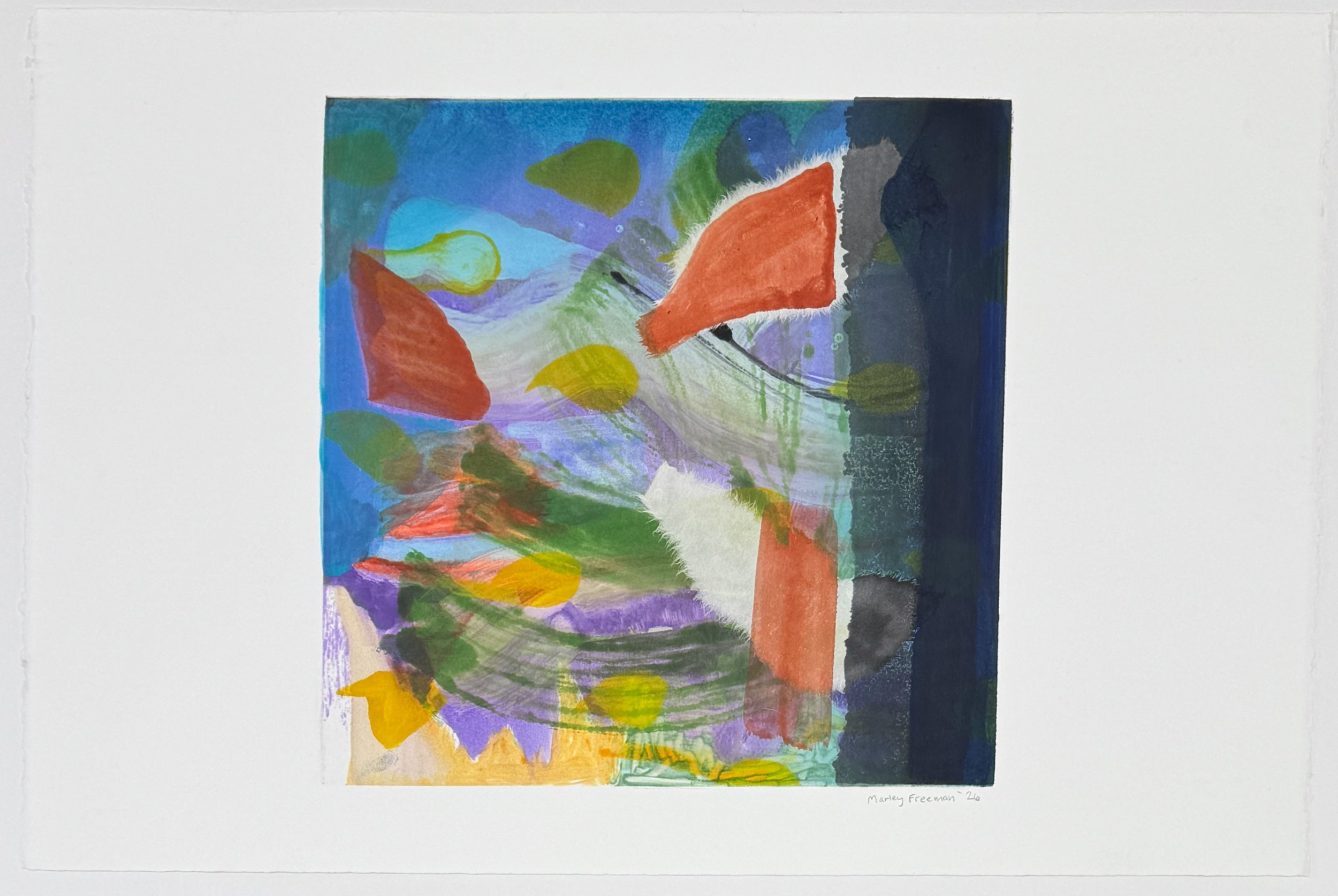   the giants covered me with seaweed , 2026 Monotype Image size: 22 1/2 x 15 inches Paper size: 13 3/4 x 11 inches Unique 