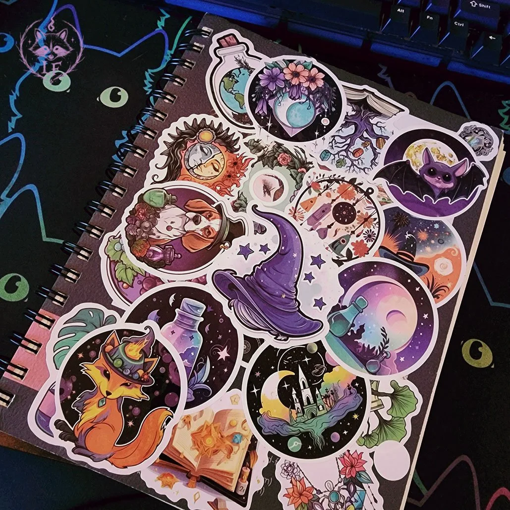 Every sketchbook needs a suitably witchy, sticker-covered shell. Here's mine! 