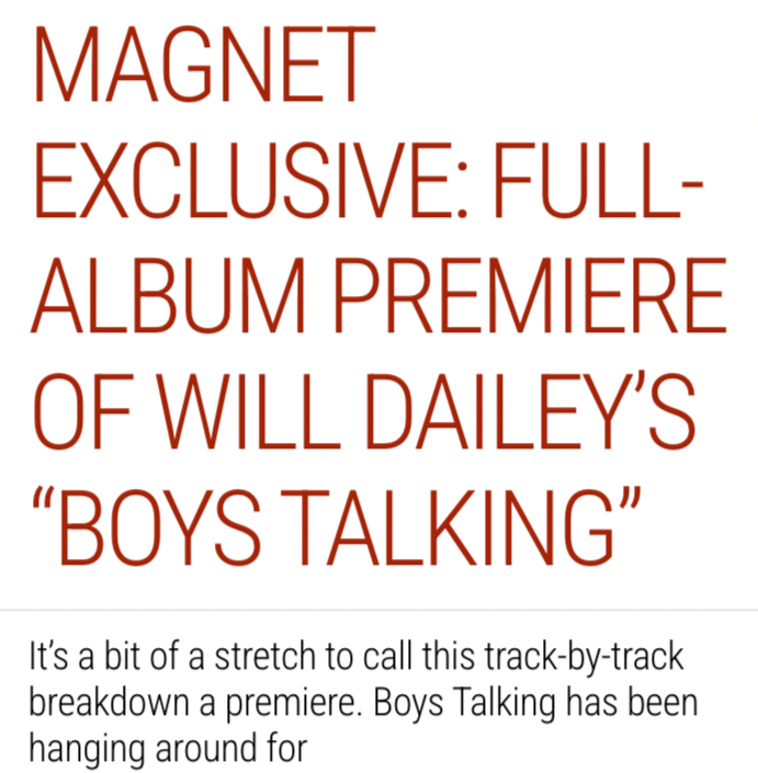Magnet Mag breaks down each song on Boys Talking