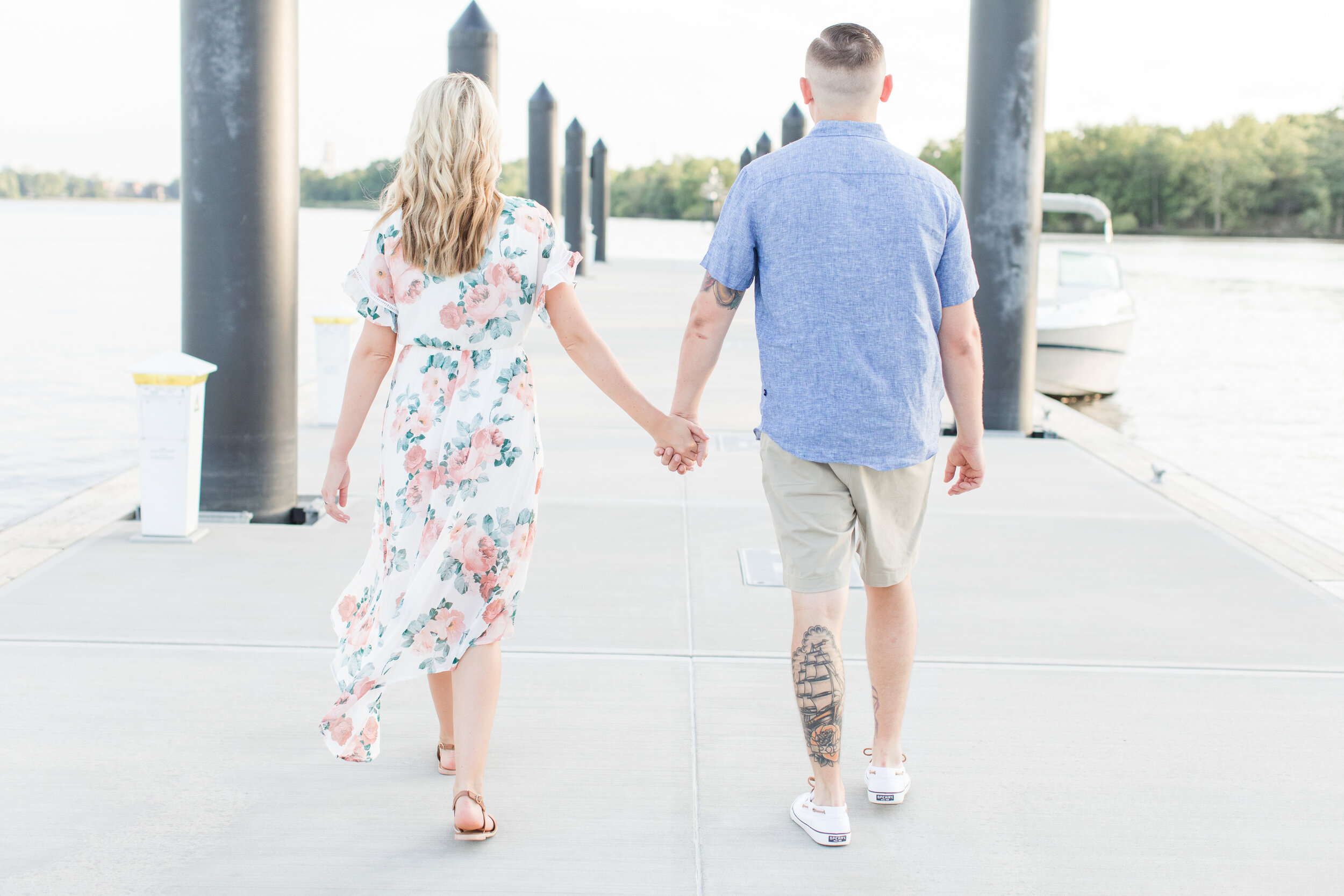 Located just outside of Philadelphia, Bristol Waterfront Park was the perfect location for Brittany and Tom’s Engagement session photographed by Kelly Pullman photography.