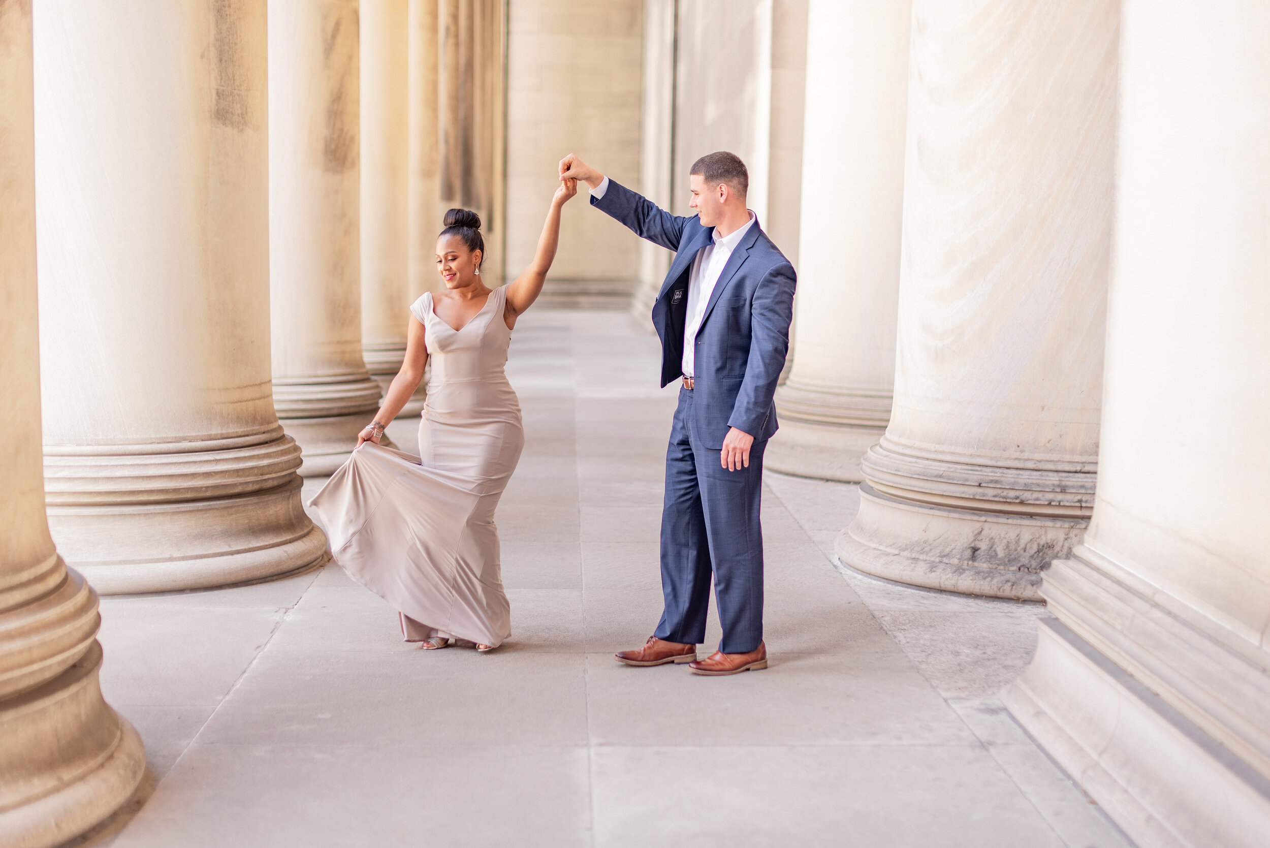 Romantic Glam Anniversary Session Across Downtown Pittsburgh