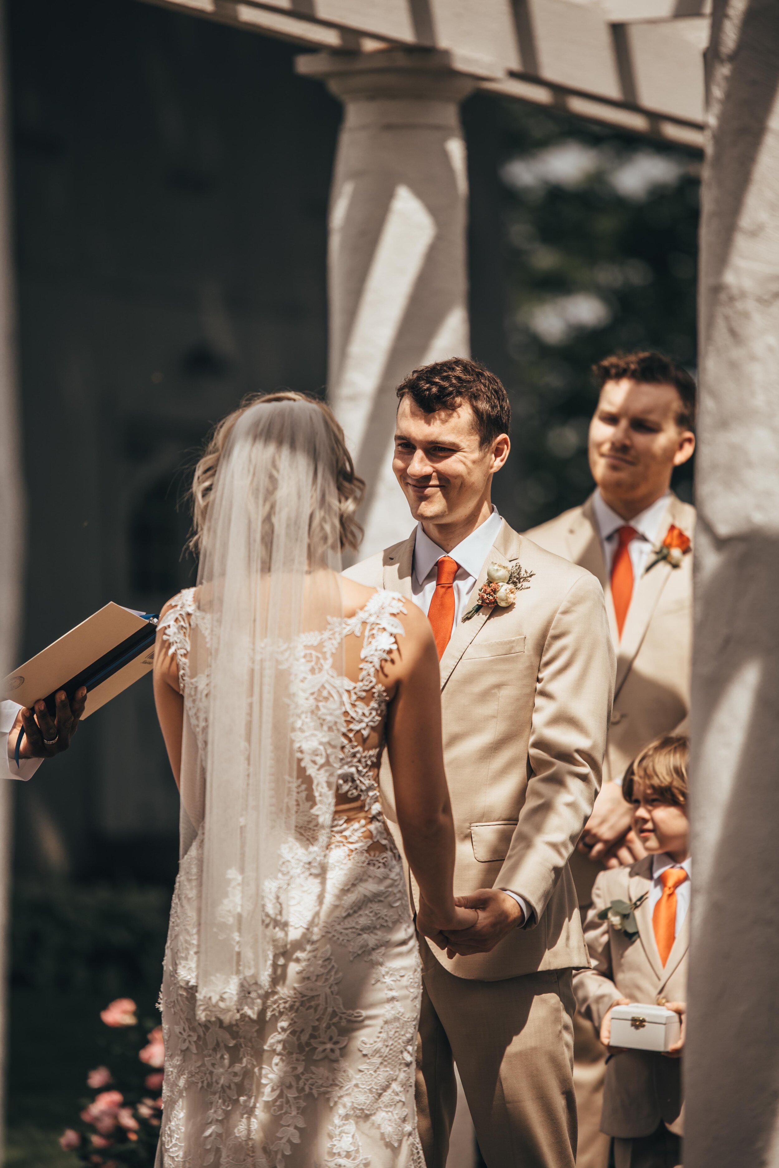 Ali and Ryan's Rust and Gold Summer Wedding at White Chimneys