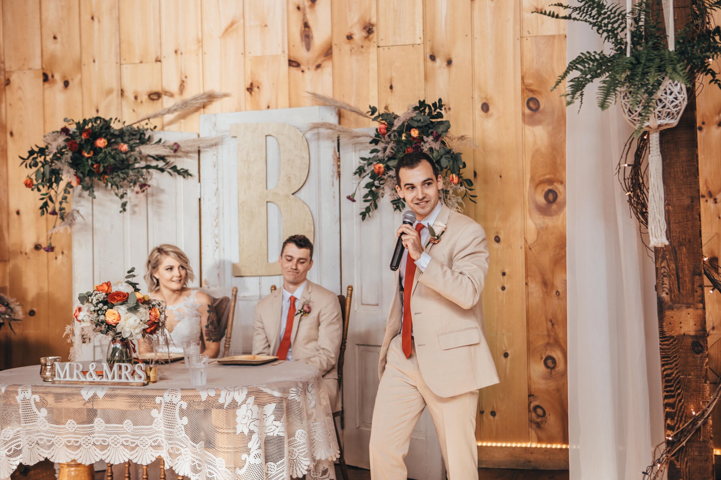 Ali and Ryan's Rust and Gold Summer Wedding at White Chimneys