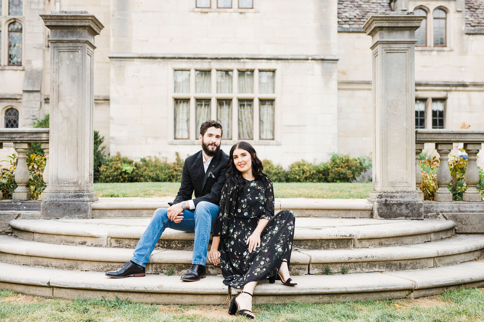 College Sweethearts Kayla and Jim's Romance Filled Engagement Session At Hartwood Acres Mansion