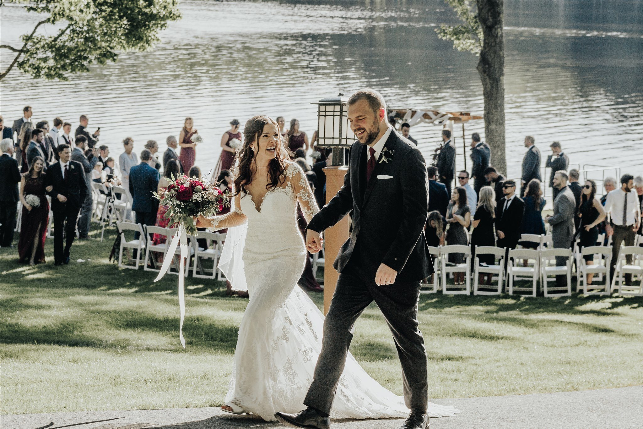 Picturesque Waterfront Vows For Emmalee and Tyler's Inn At Woodloch Wedding