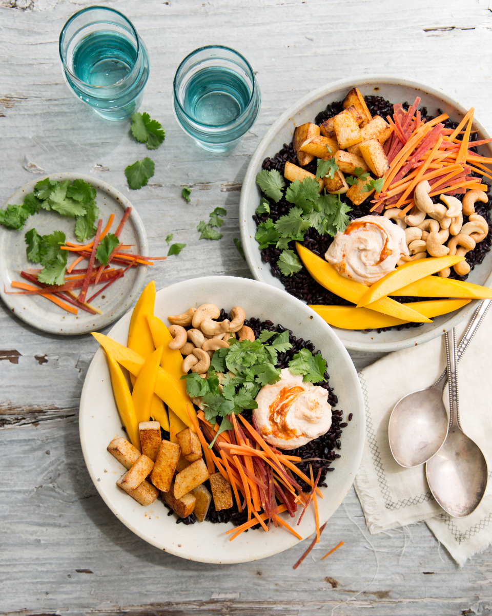 Forbidden Rice Bowls with Stir-Fried Jicama