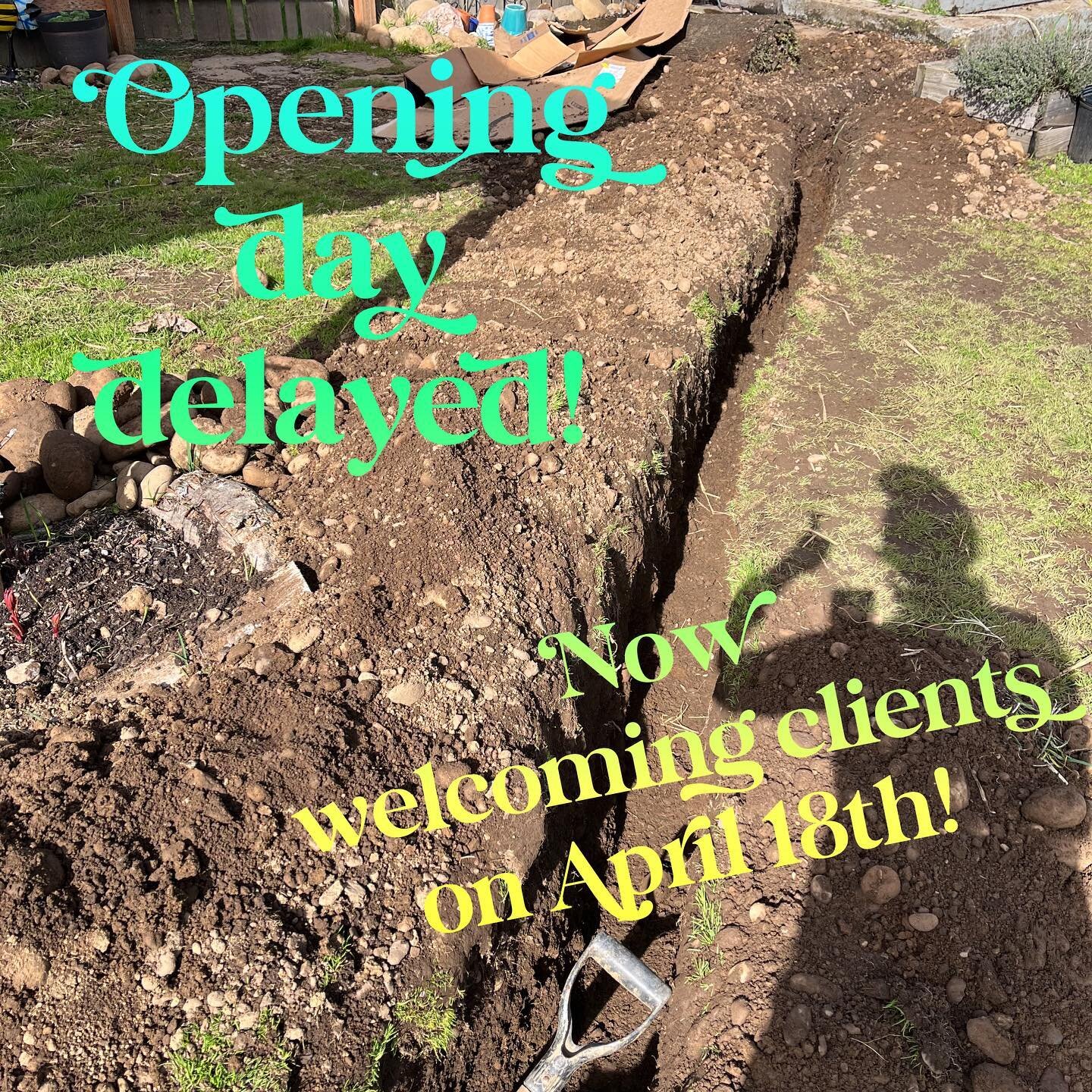 Well all, this last piece of construction is teaching me lessons of patience and flexibility. Today, I reflected and am recognizing opening day needs to be delayed a bit more. Learning concepts such as &ldquo;with one project starting you get 3 more&