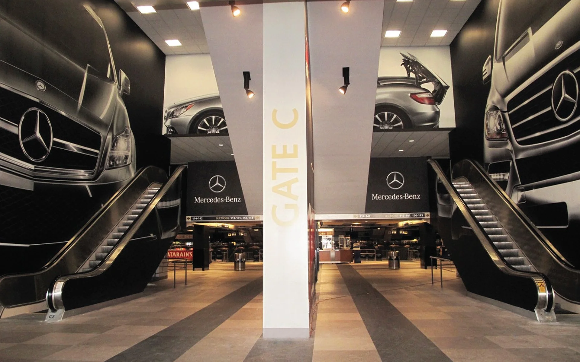 Mercedes Stadium New Orleans Lobby Branding Project