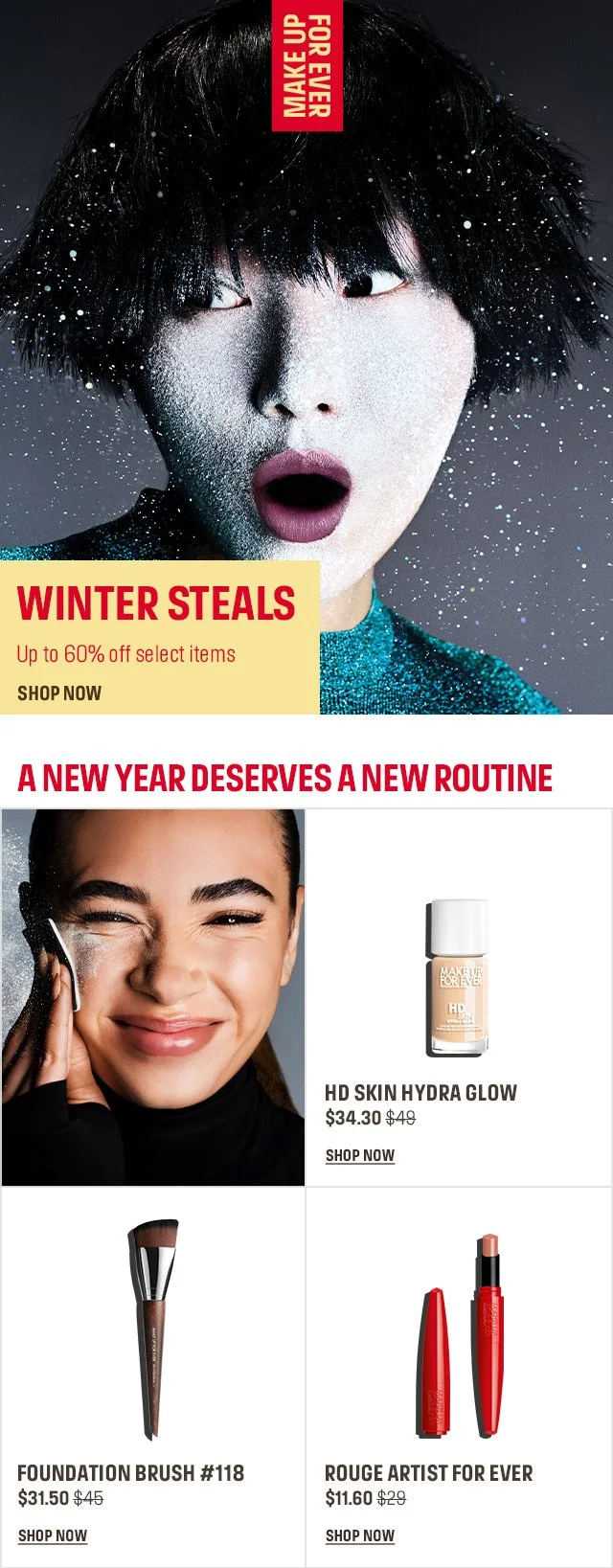 Make-Up Forever Winter Steals Launch Email