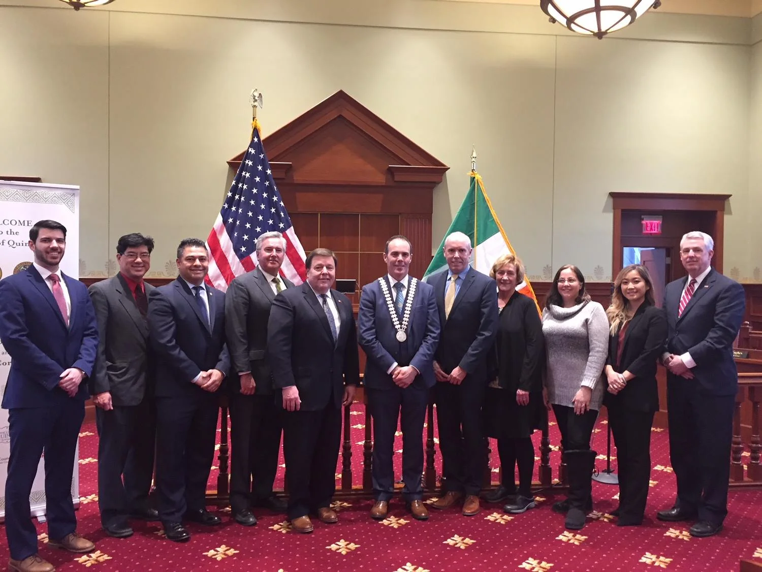 Meeting with Cork County Mayor, Declan Hurley, after signing an economic development agreement between the City of Quincy and Cork County, Ireland.
