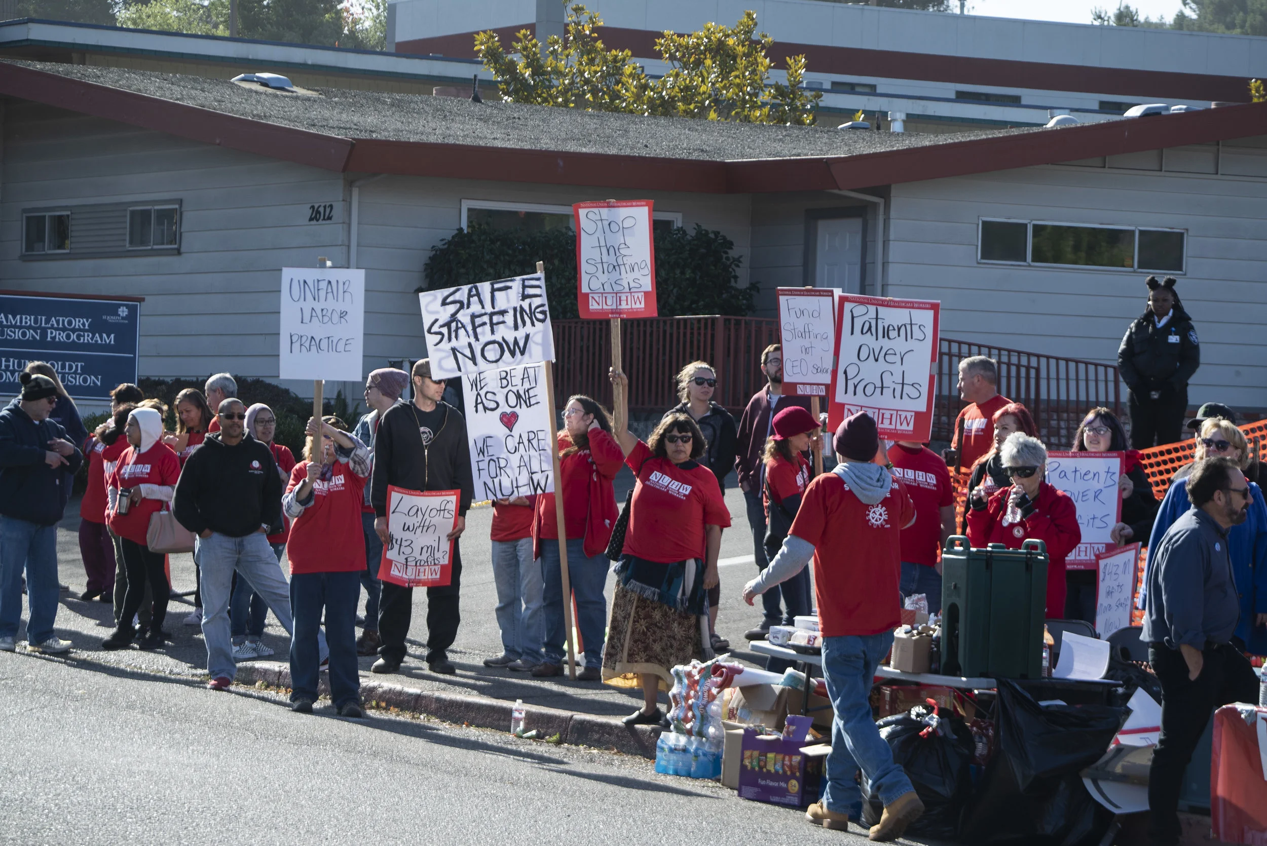National Union of Healthcare Workers strike for 24 hours at St. Joseph Hospital in Eureka, NV. 