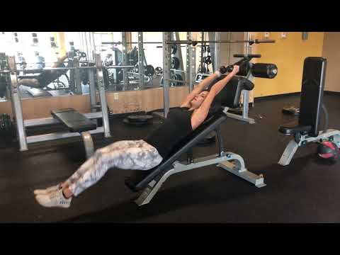 19. Ab reverse decline bench crunches